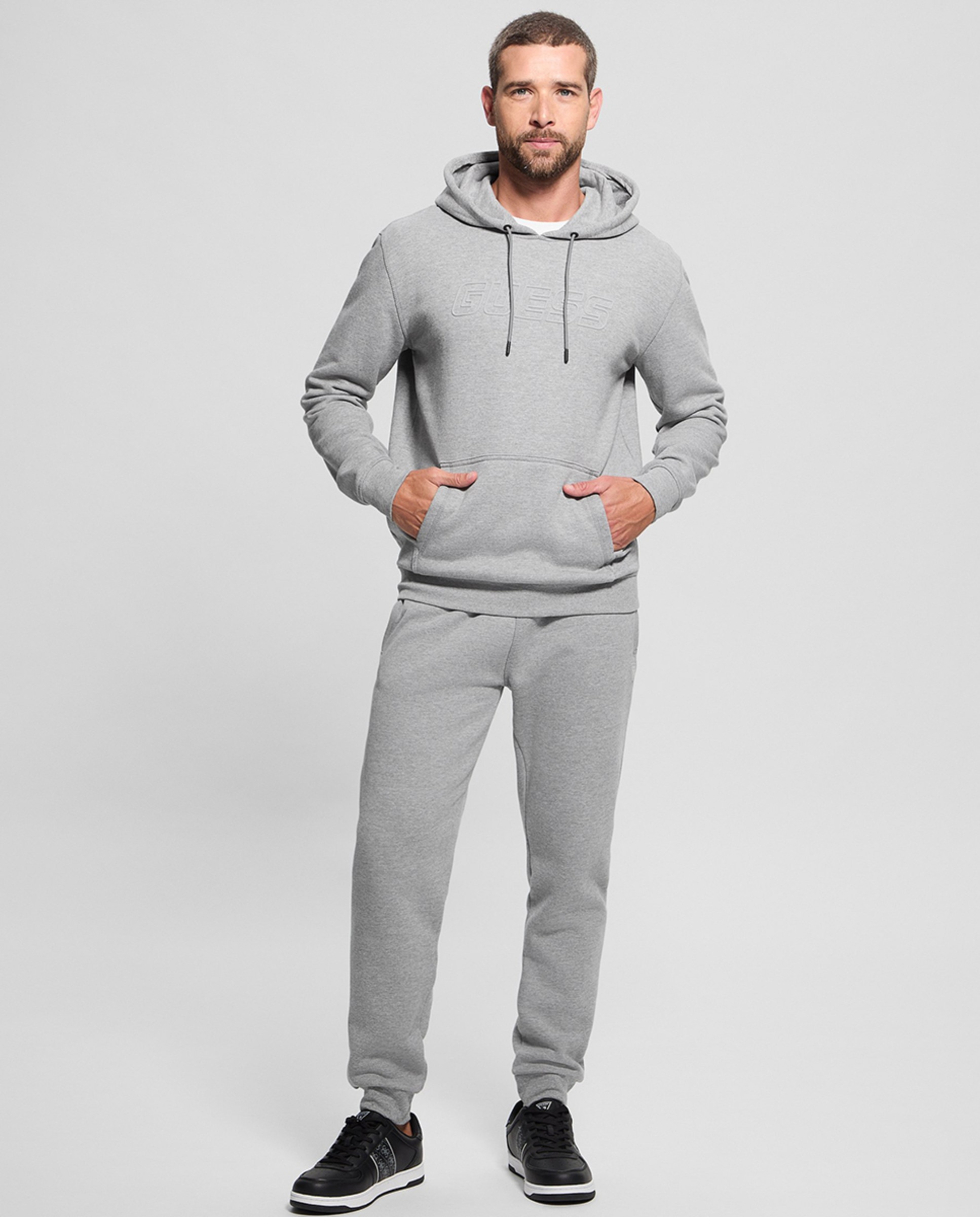 Sudadera con capucha de hombre - Guess - Gris Gris-5