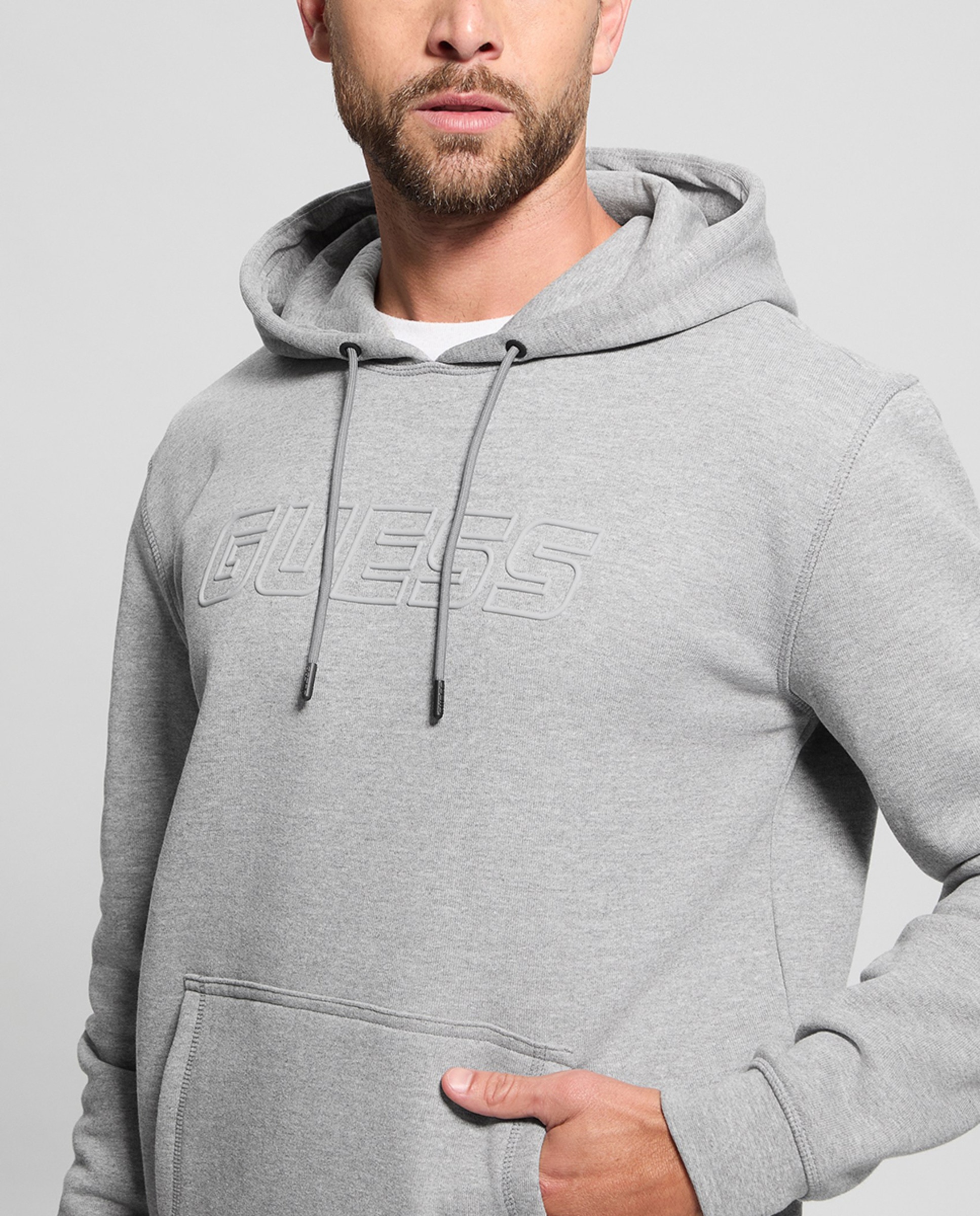 Sudadera con capucha de hombre - Guess - Gris Gris-3