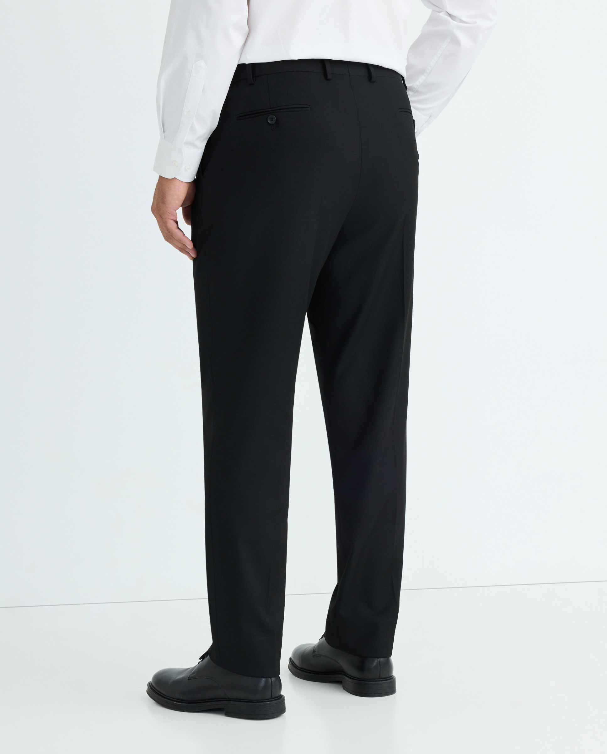 Calças Formais Regular com Cintura Extensível Preto-3