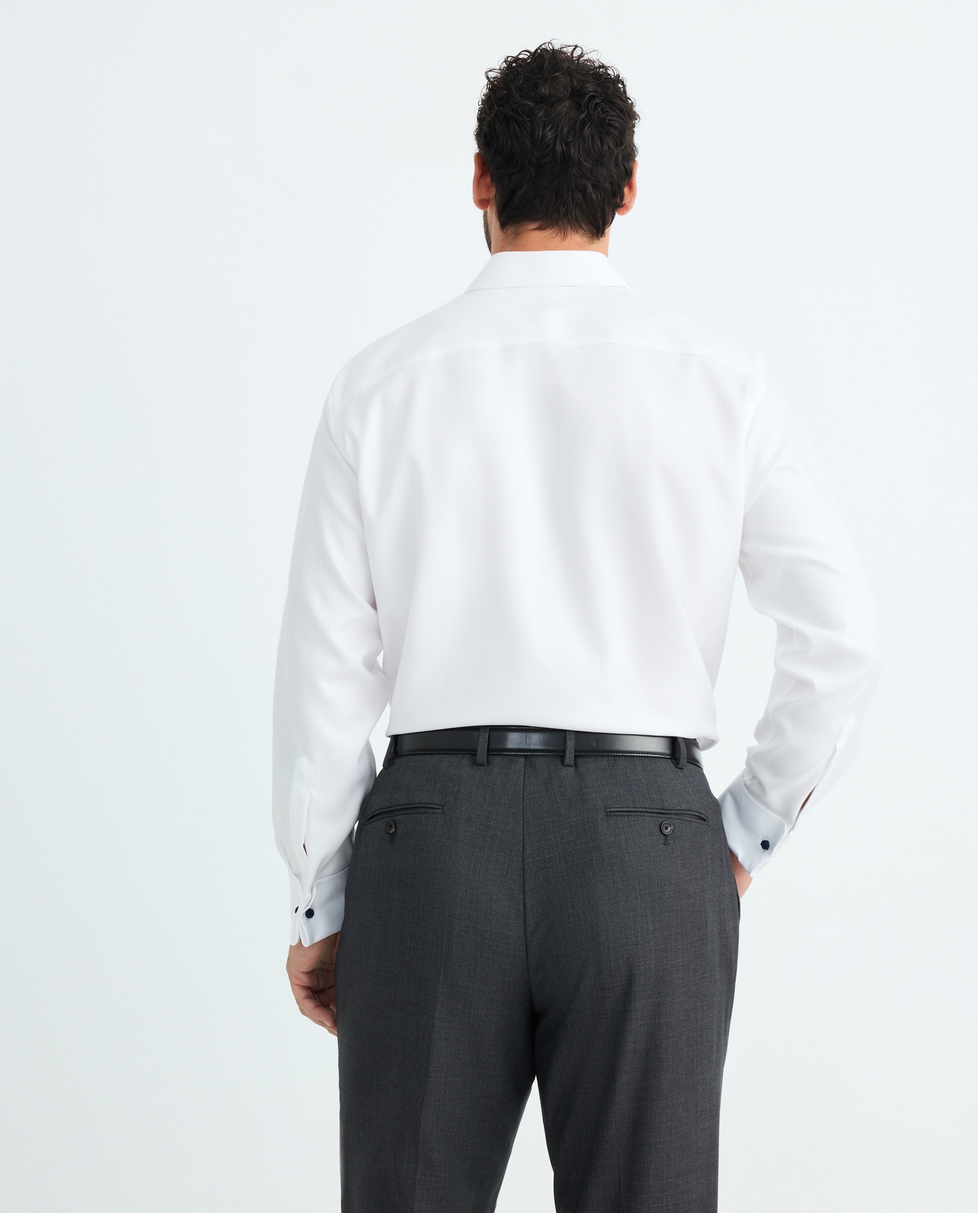Camisa Clássica Non Iron com Manga Comprida Tamanhos Grandes Branco-4