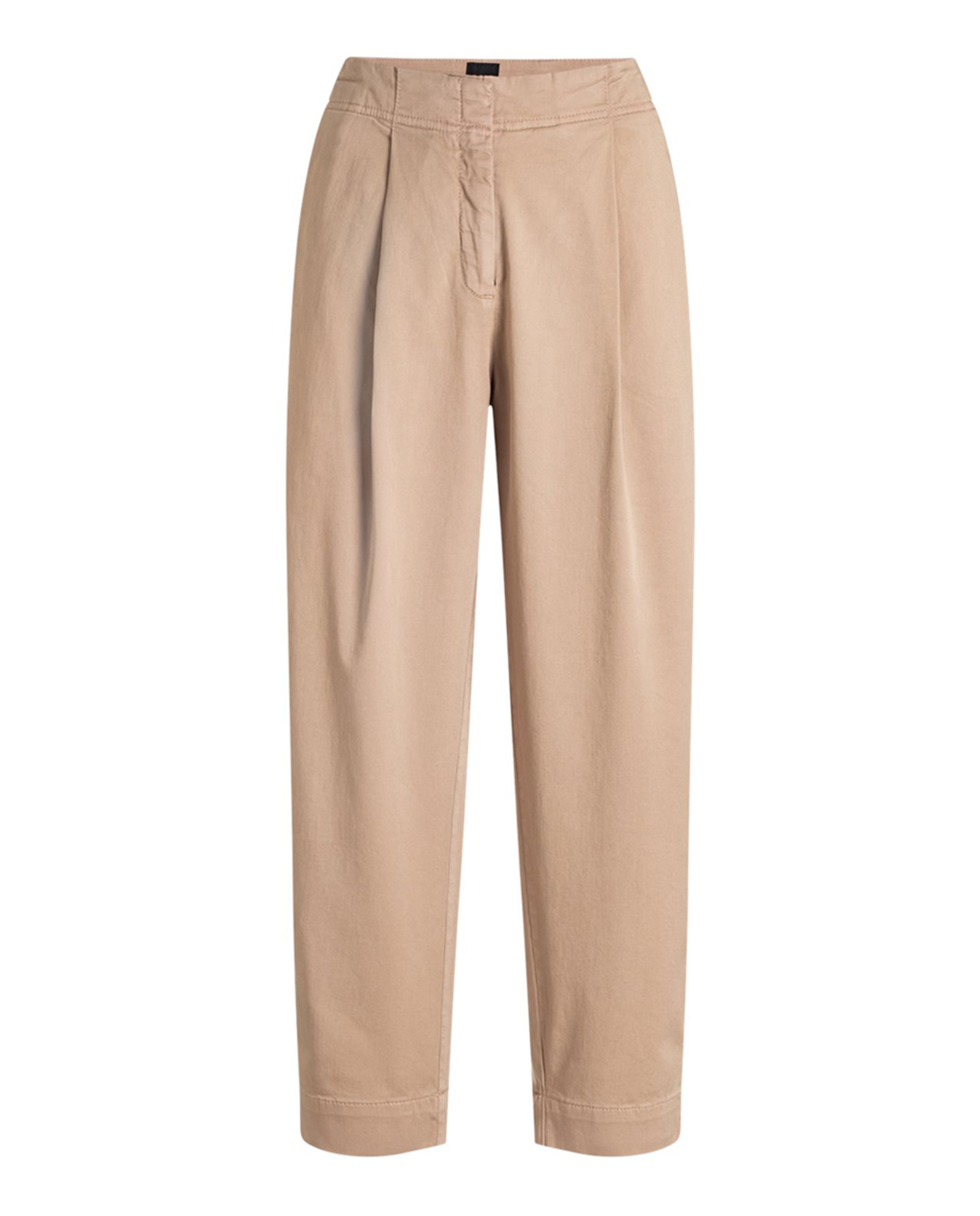 Calças Chino Folgadas com Logótipo Castanho-claro-1