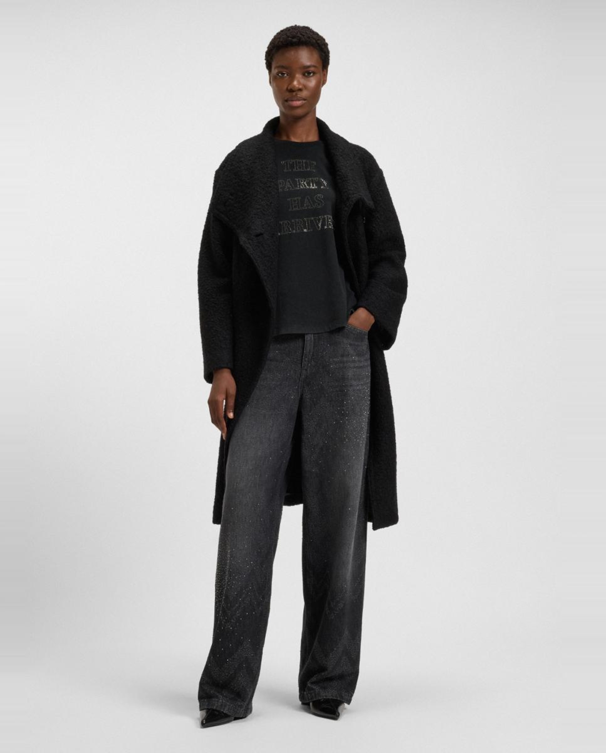 T-shirt de Algodão com Manga Curta Preto-4