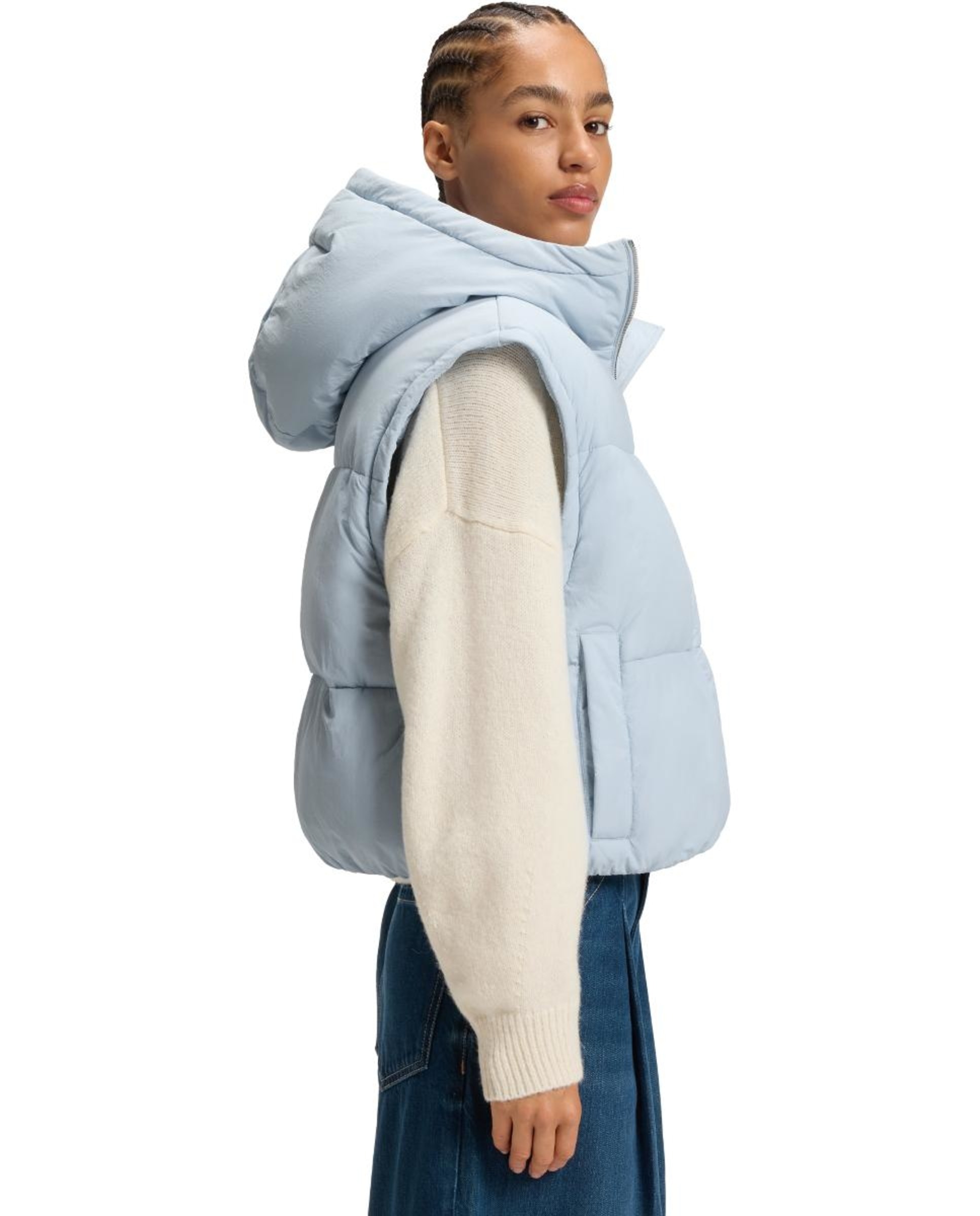 Casaco em Poliamida Acolchoada com Manga Comprida Azul-claro-3