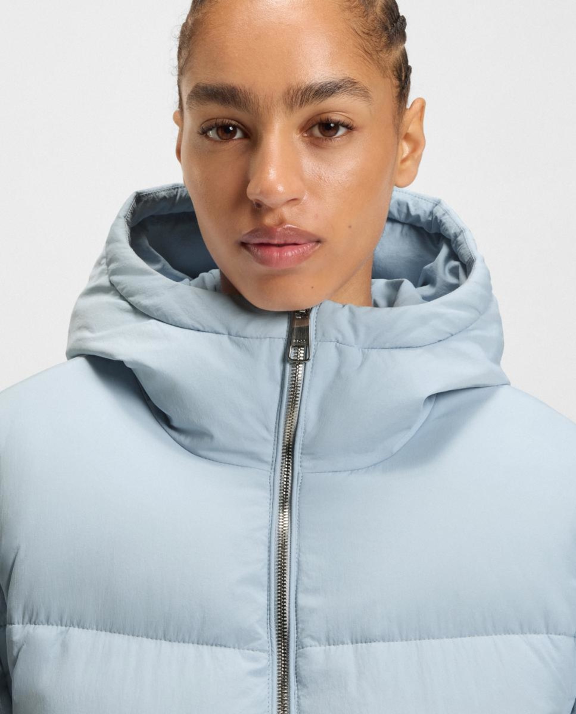 Casaco em Poliamida Acolchoada com Manga Comprida Azul-claro-2