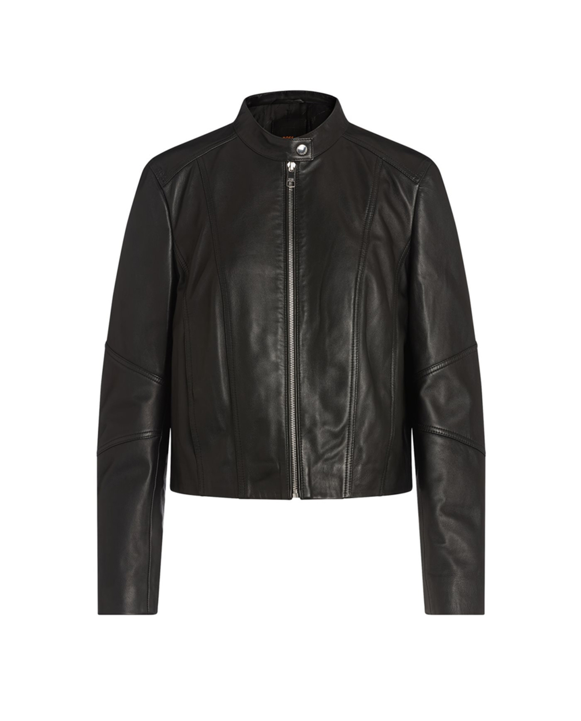 Casaco Tipo Blusão Biker Curto sem Gola e com Estrutura e sem Gola Preto-1