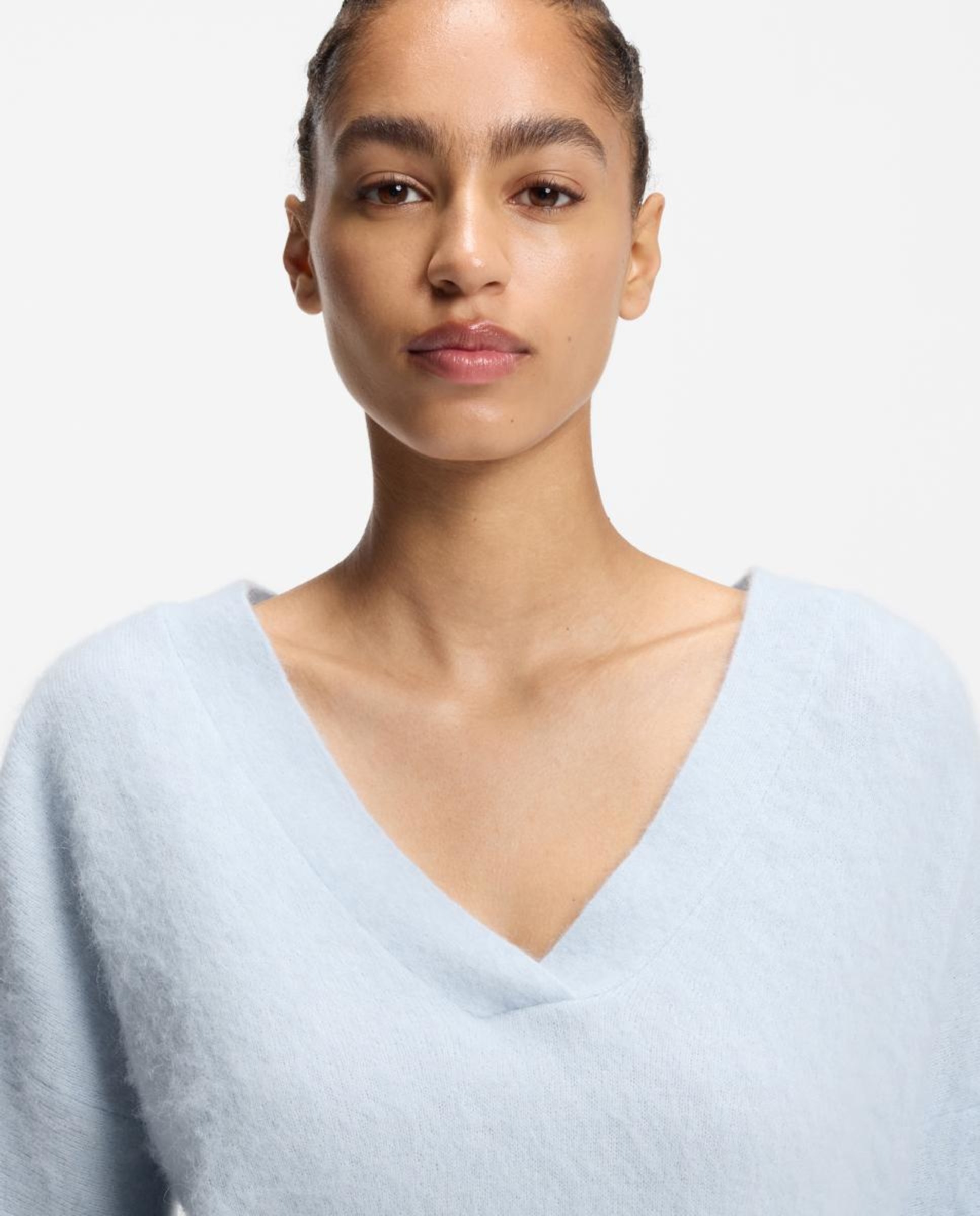 Camisola de Malha de Poliamida com Manga Comprida Azul-claro-2