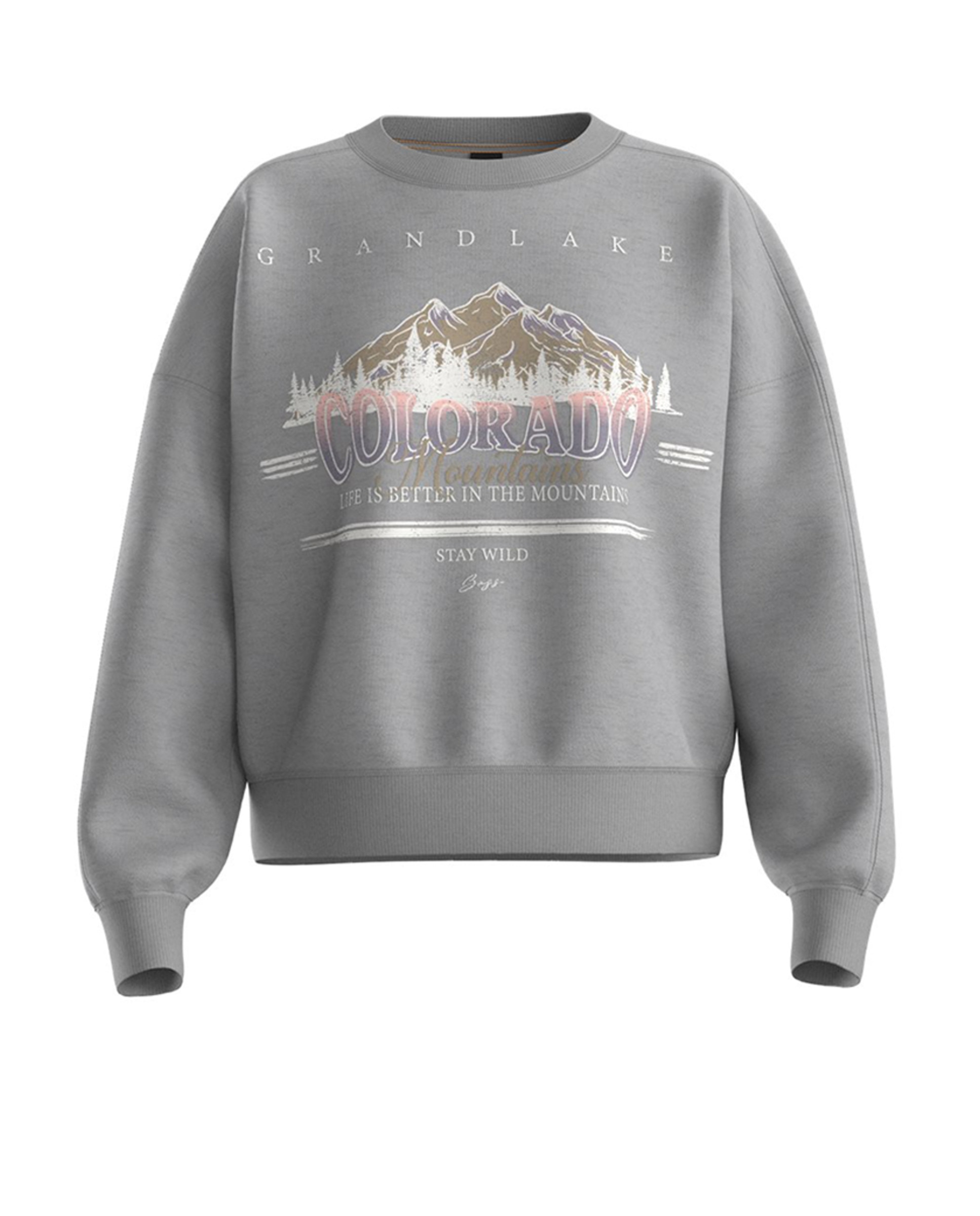 Sweatshirt de Algodão com Manga Comprida Cinzento-1