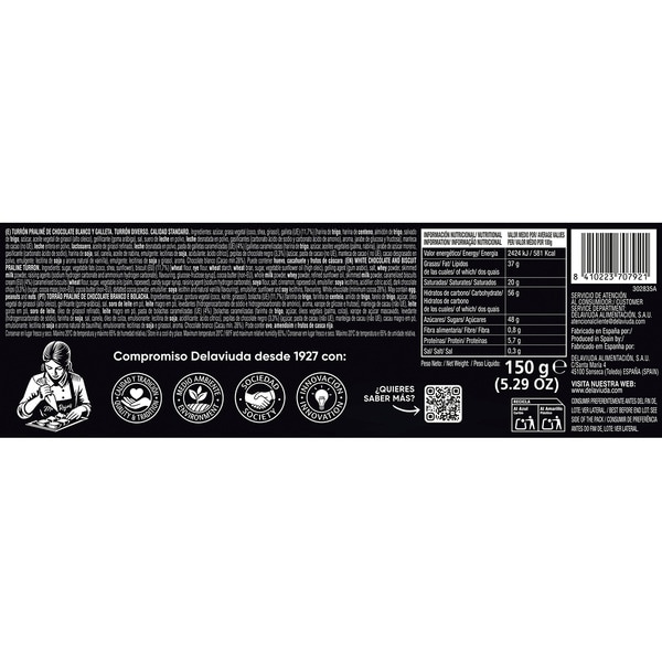 creamy white chocolate biscuit nougat from Chocobom de Gullón flavour tablet 150 g