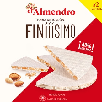 torta de turrón tradicional finííísimo Calidad Suprema estuche 170 g - El Almendro