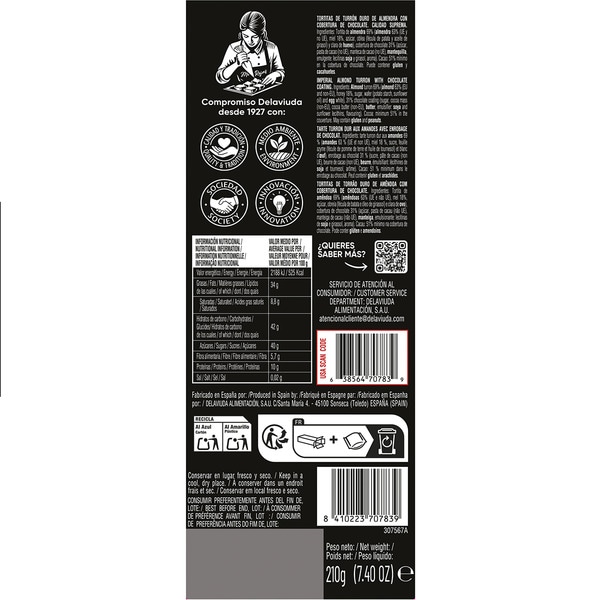 Mini-Torten aus Mandelkrokant- und Schokoladen-Turrón Spitzenqualität 7 Stück Karton 200 g