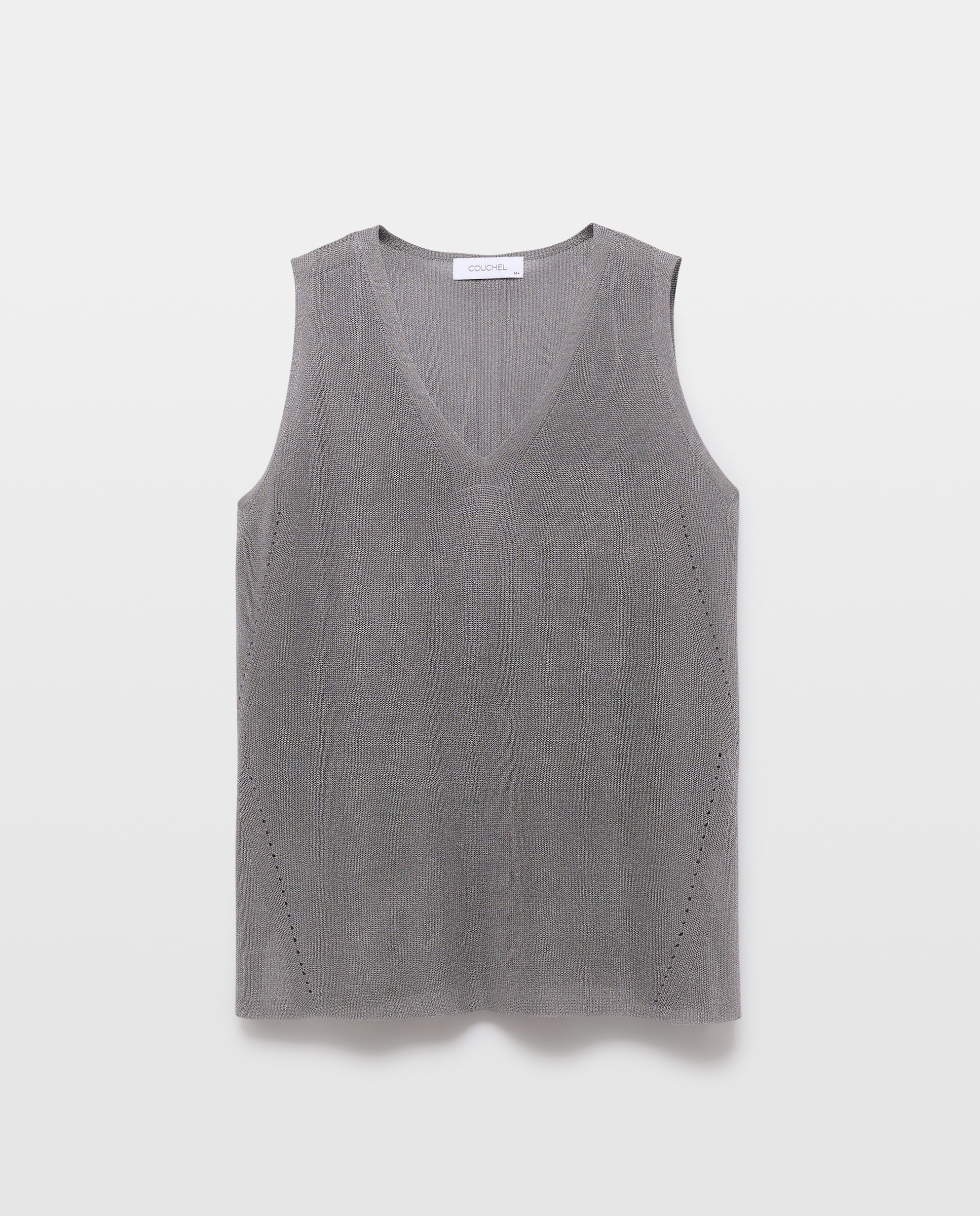 Camisola de Malha com Estrutura de Fio Metalizado Prata-5