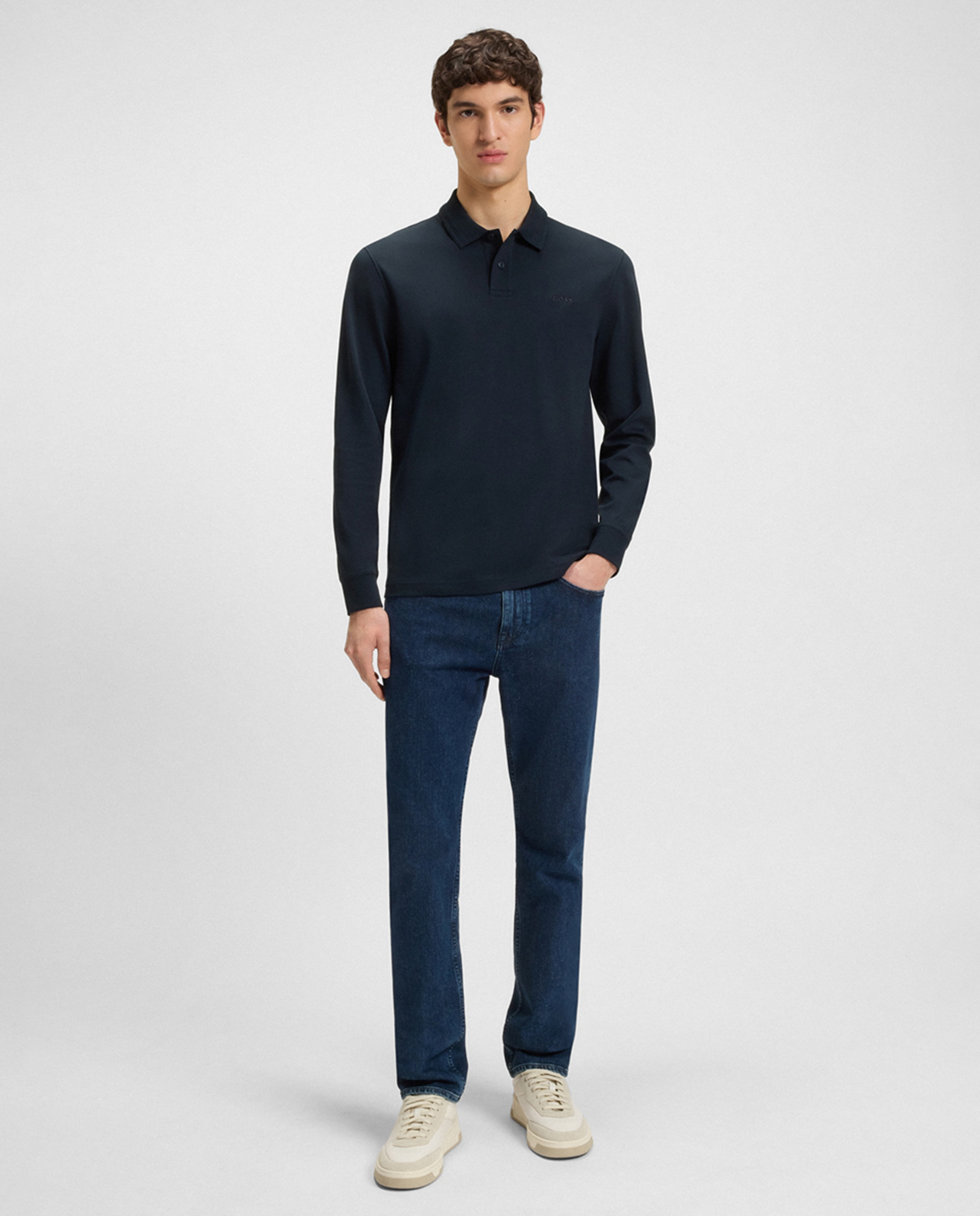 Polo de Manga Comprida Azul-marinho-6