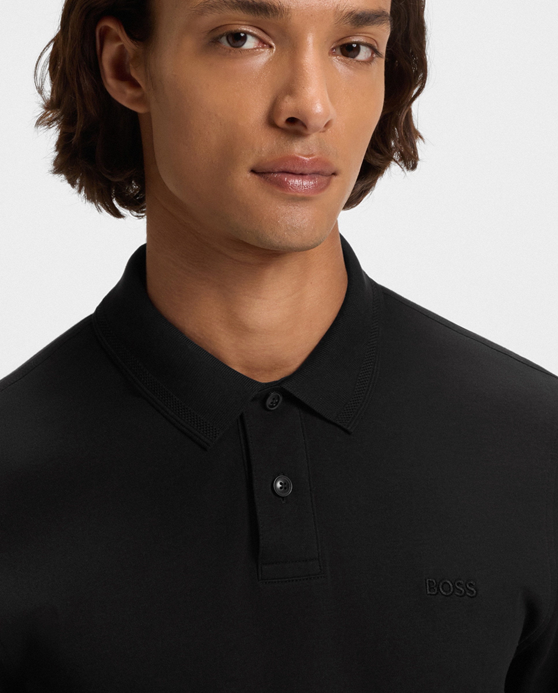 Polo de Manga Comprida Preto-3