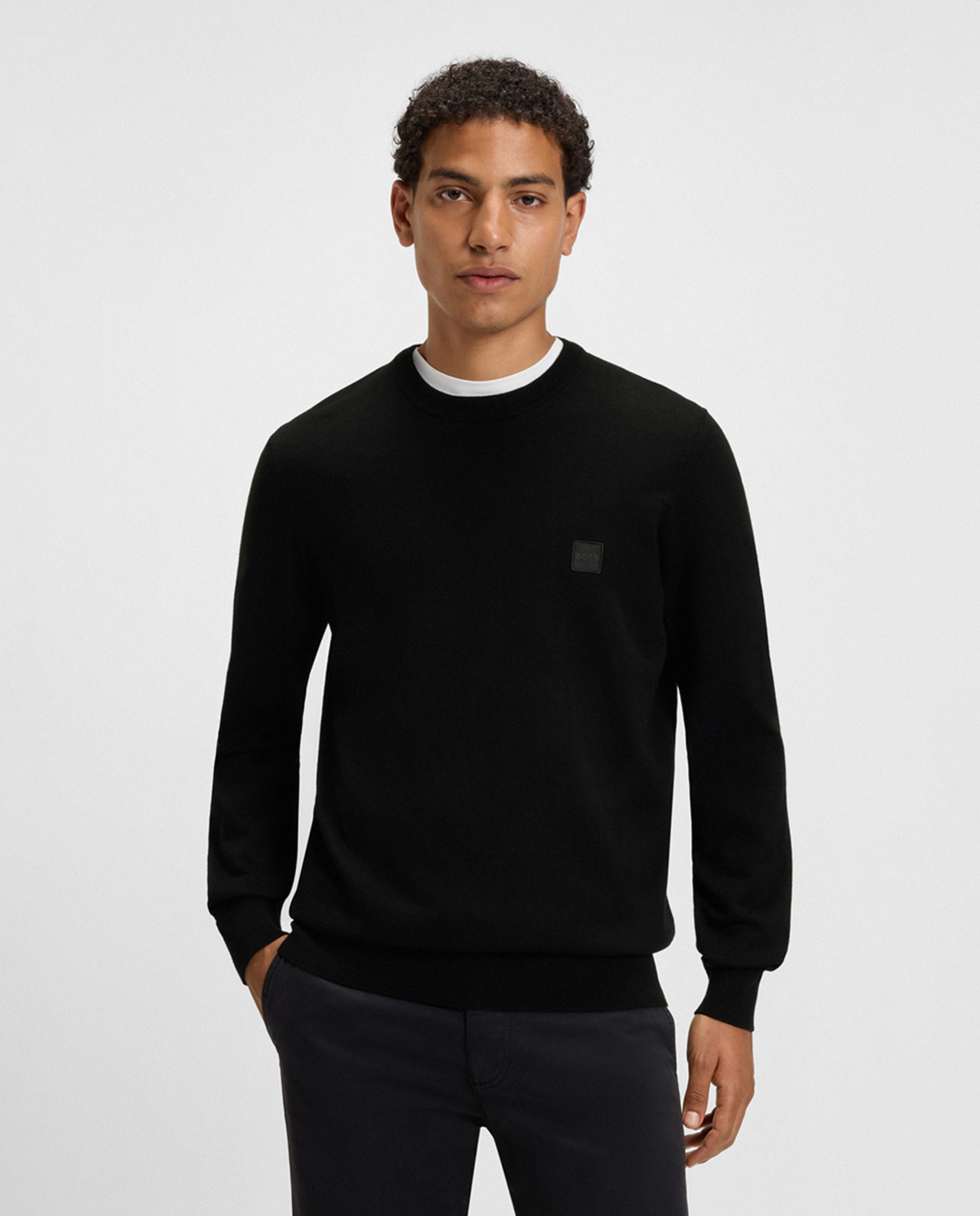 Camisola de Malha com Manga Comprida Preto-1