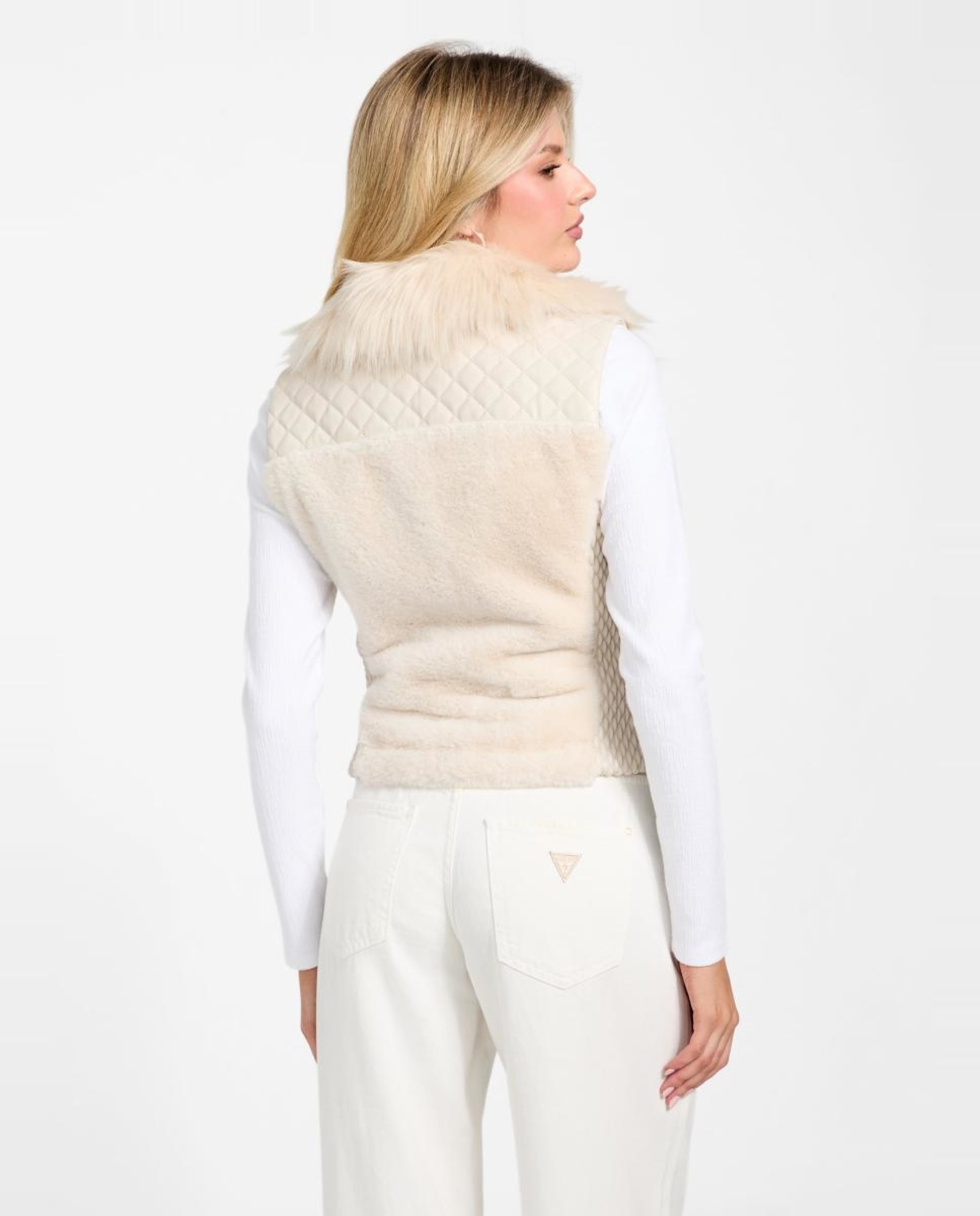 Colete em Polipele Bege-4