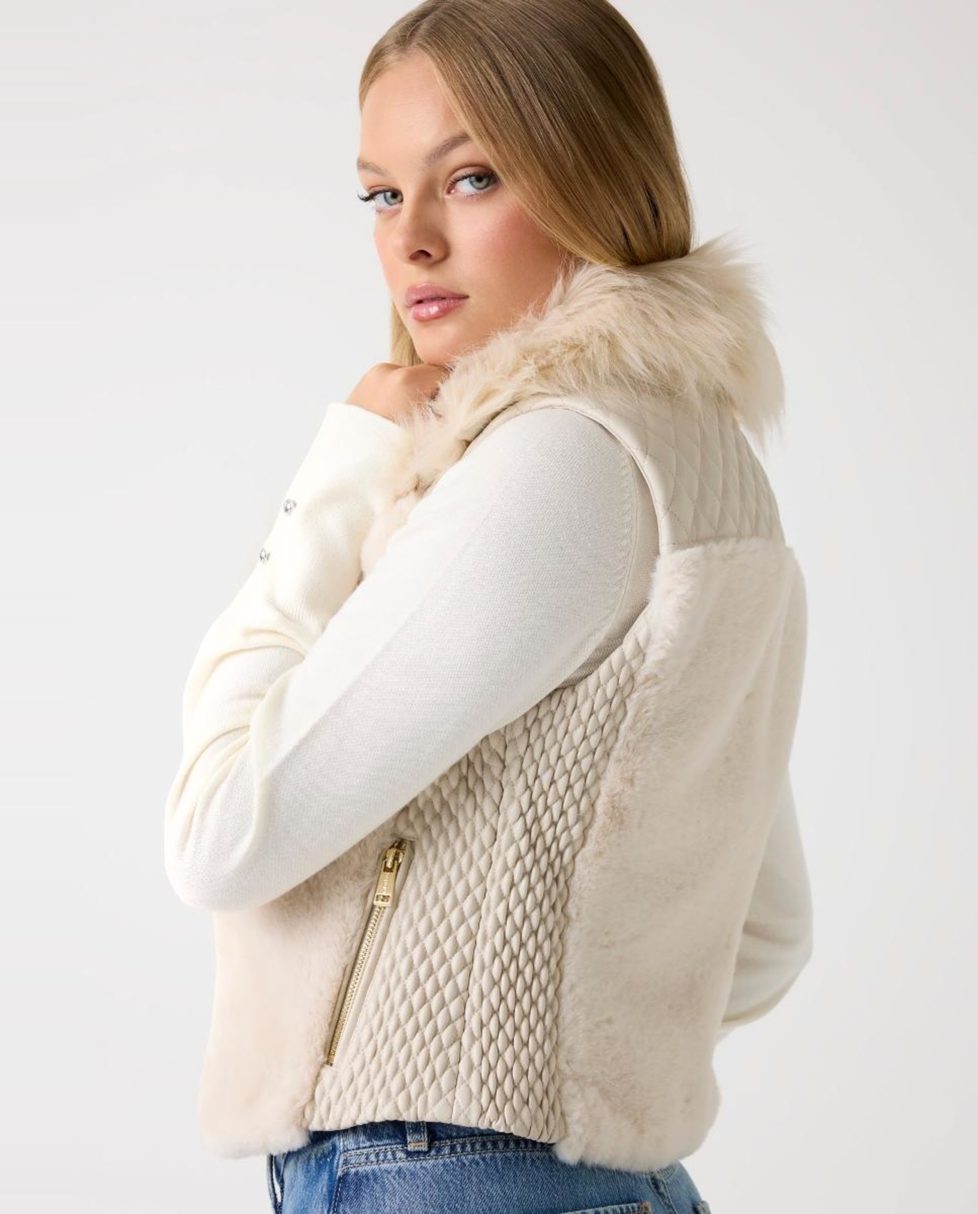 Colete em Polipele Bege-3