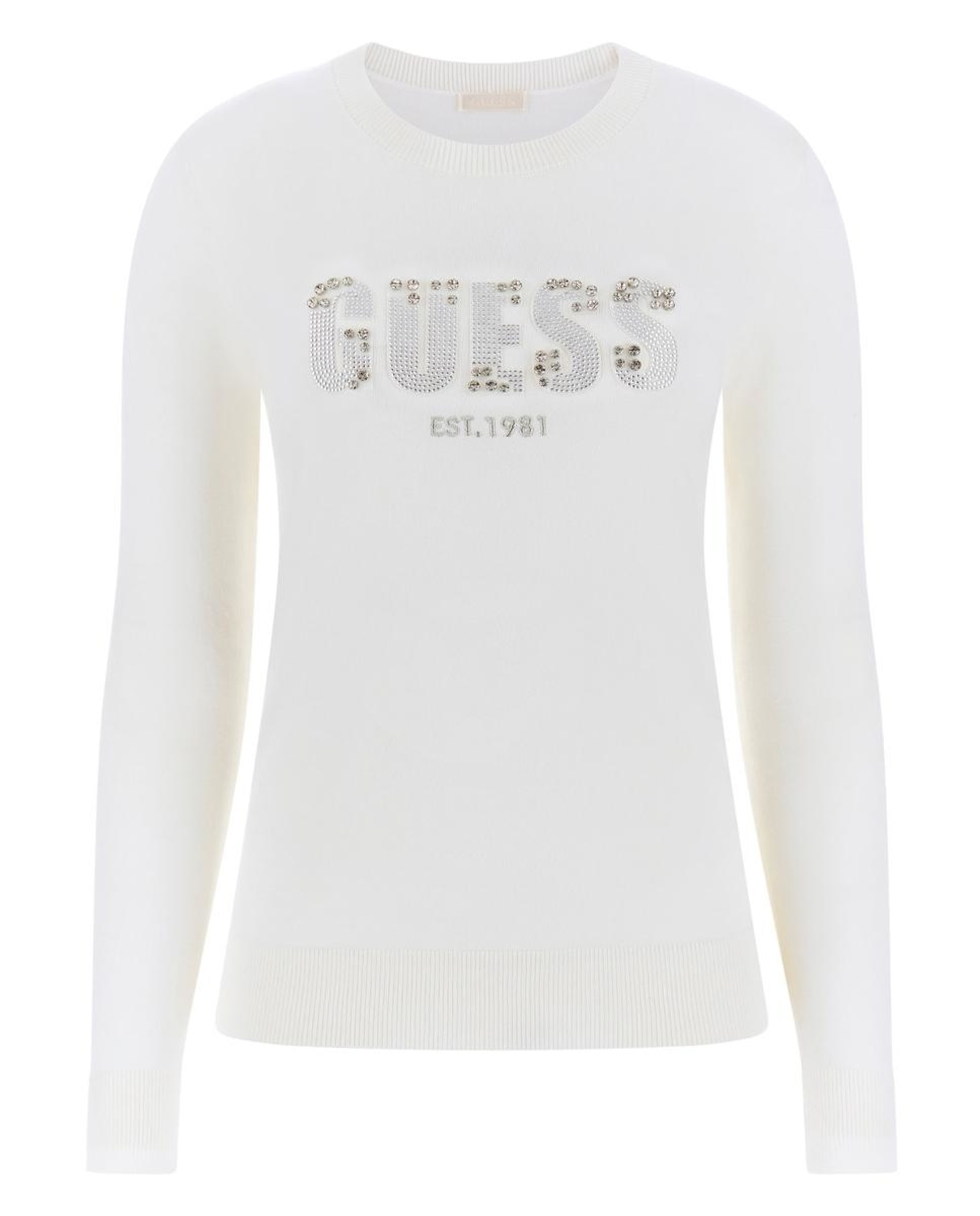 Camisola de malha com manga comprida Branco-5