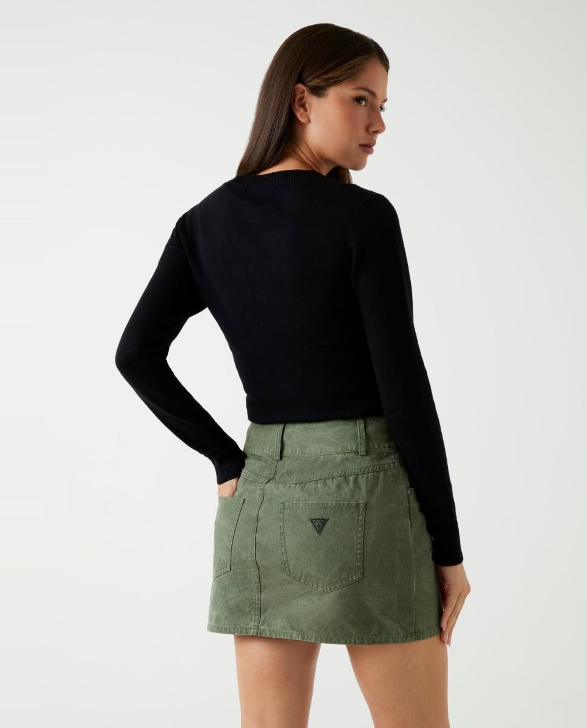 Camisola de malha com manga comprida Preto-4