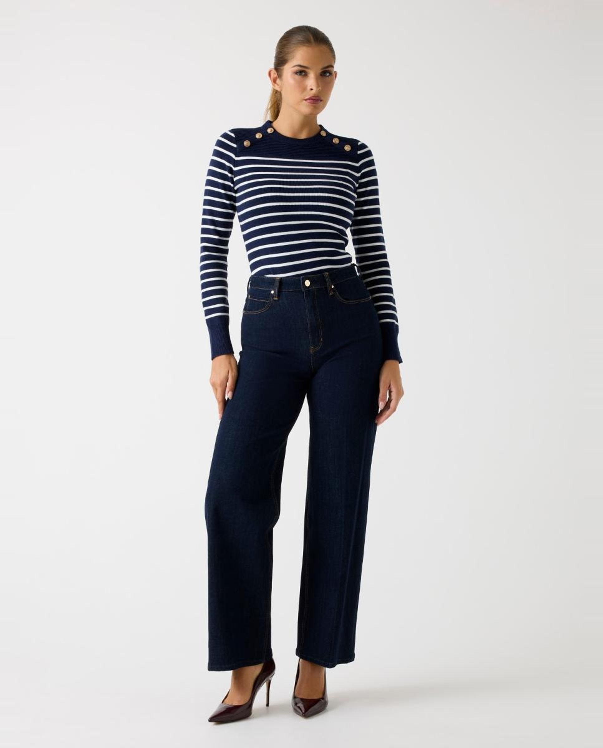 Camisola de malha com manga comprida Multicolor-1