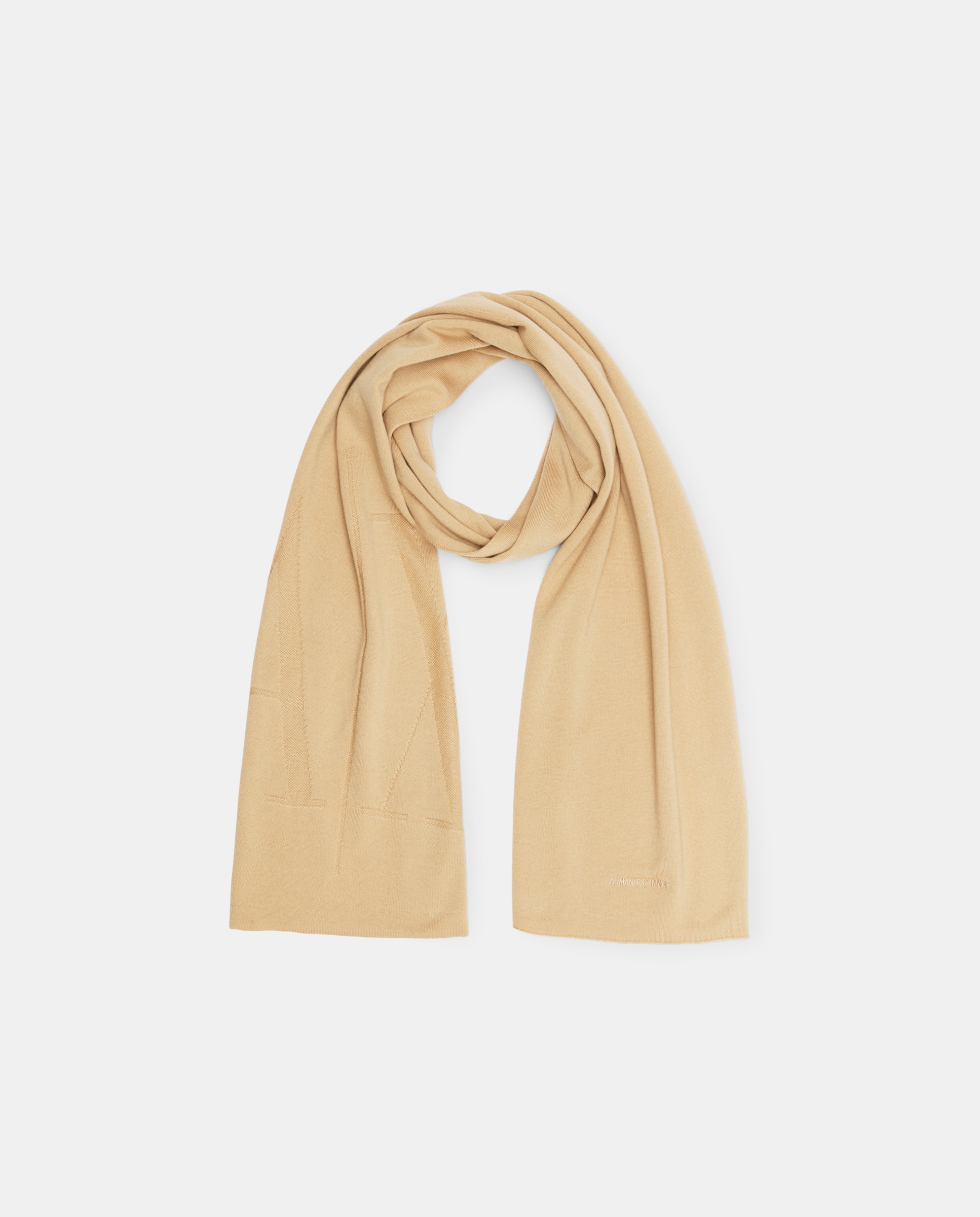 Cachecol de Malha Merino Bege-2