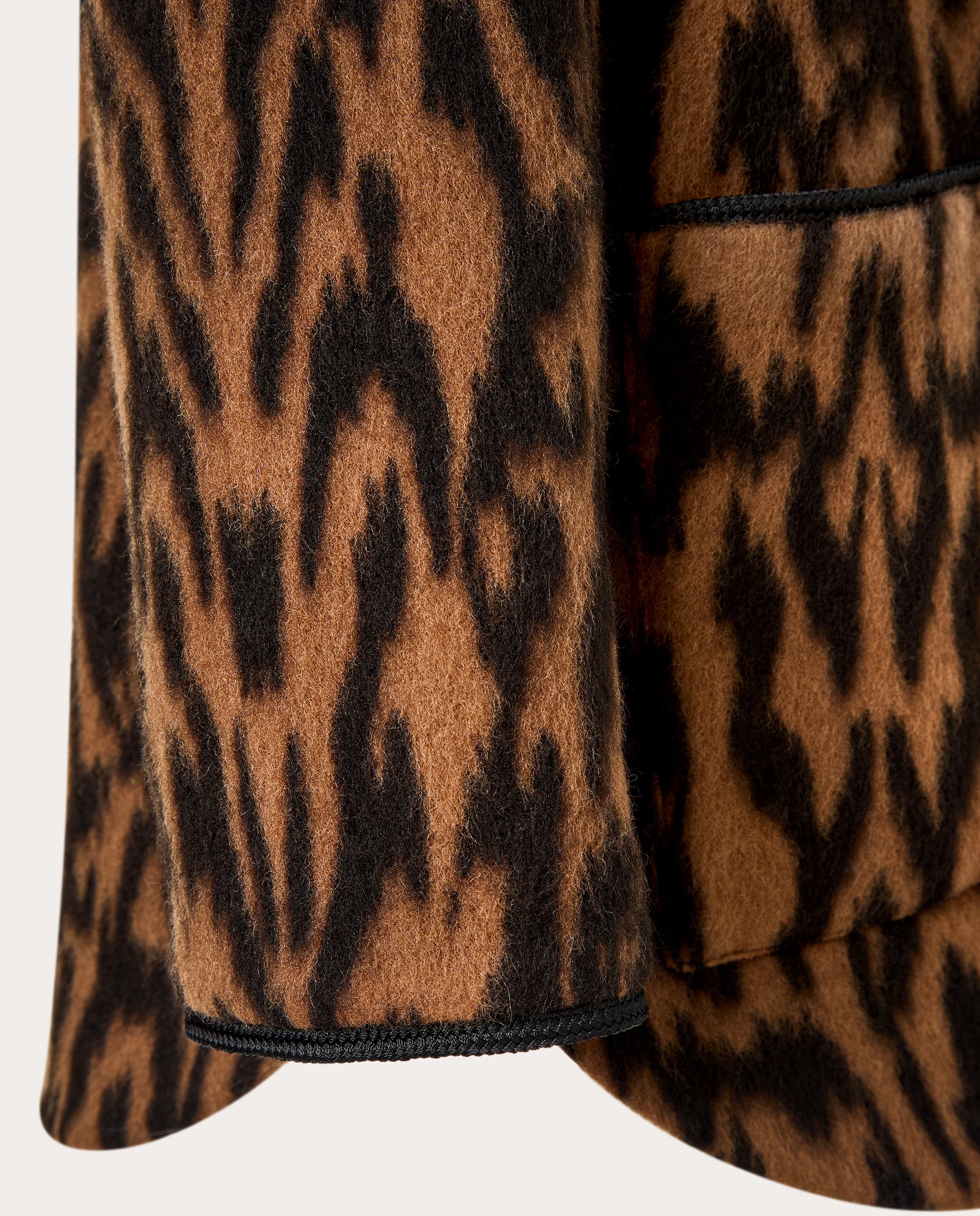 Sobretudo Estampado de Lã Castanho-5