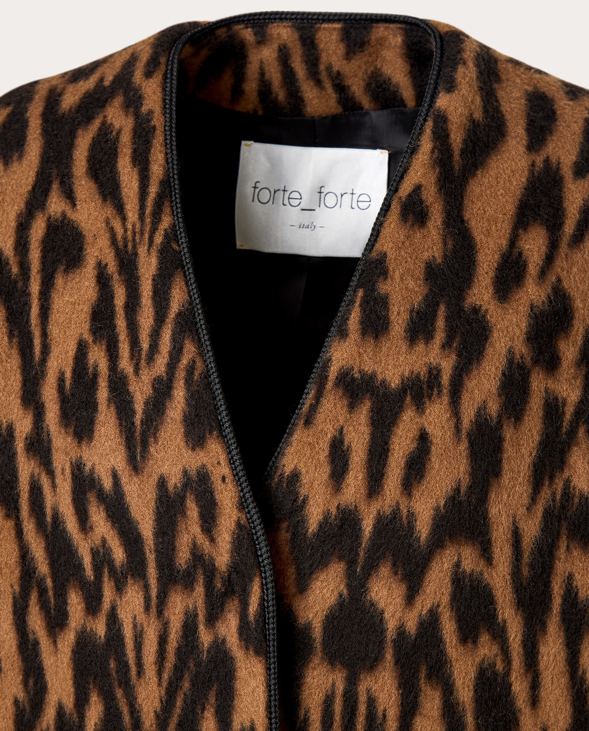 Sobretudo Estampado de Lã Castanho-3