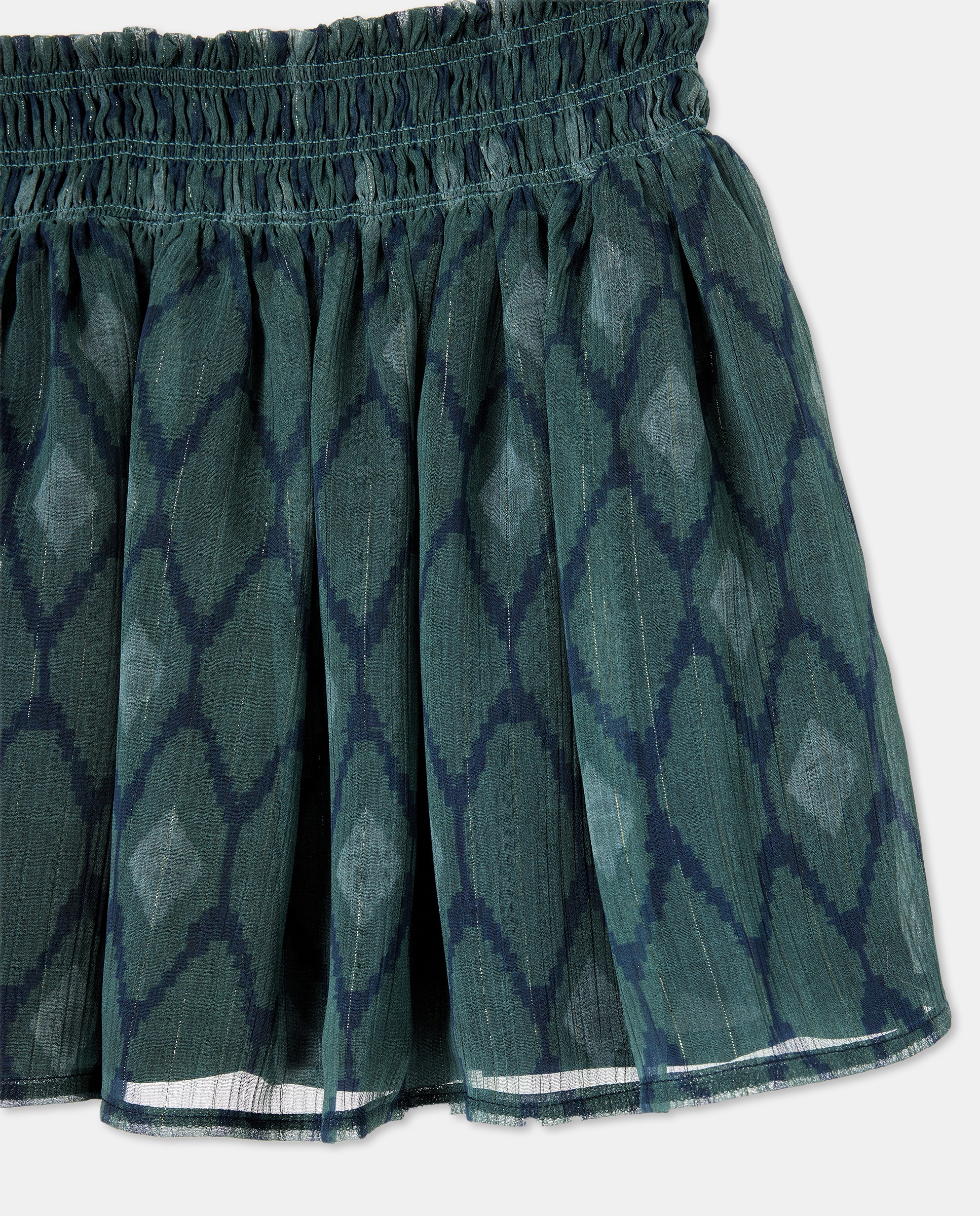 Blusa de Chiffon com Detalhe em Fio Metalizado, Franzidos e Manga Comprida Vermelho-5