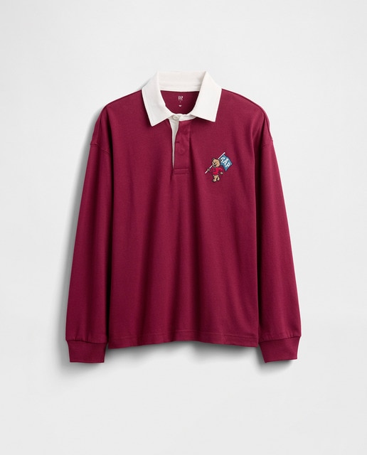 Imagen 0 de Polo para niños tipo rugby con cuello a contraste