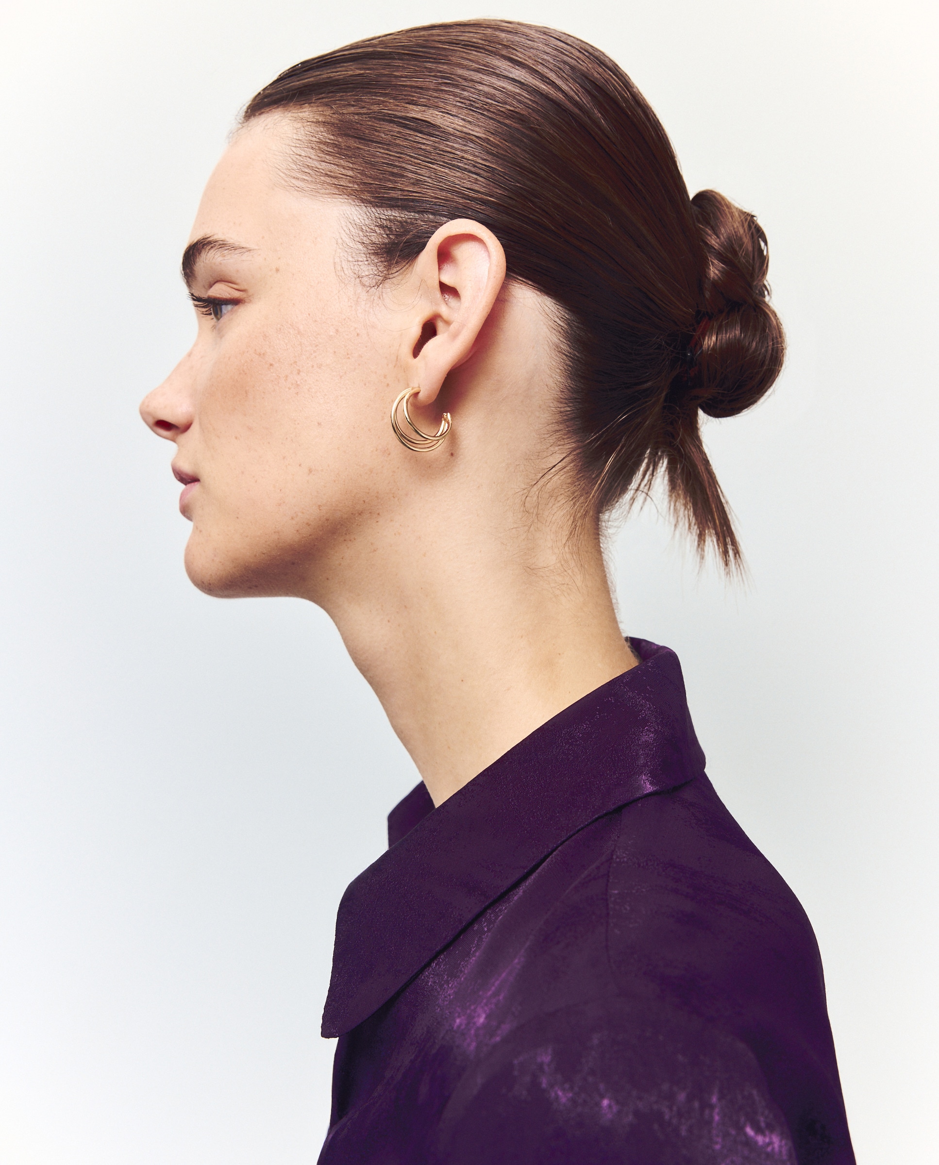 Blusa Drapeada com Pluma Roxo-1