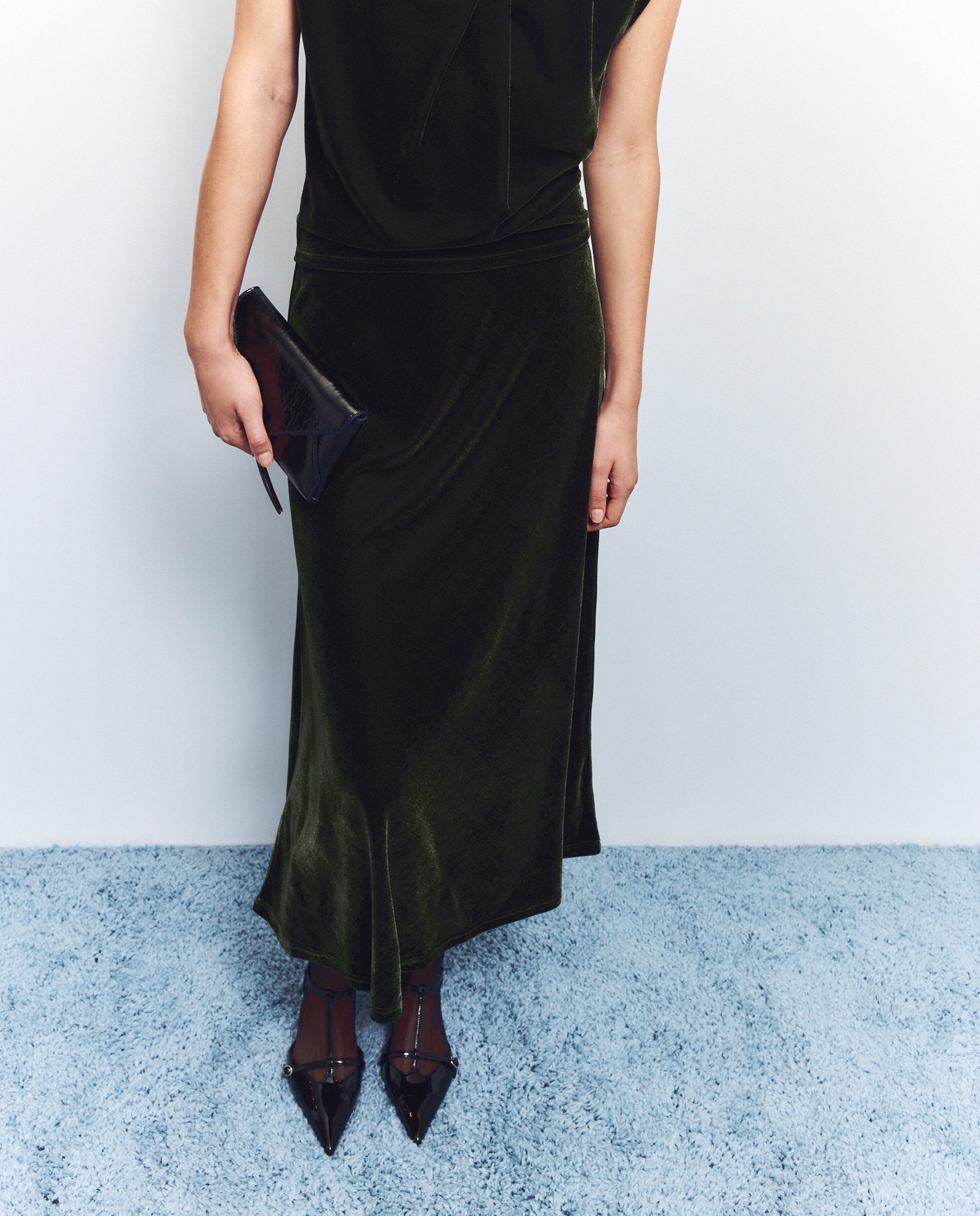 Saia de Veludo de Natal 560 Azeitona-2