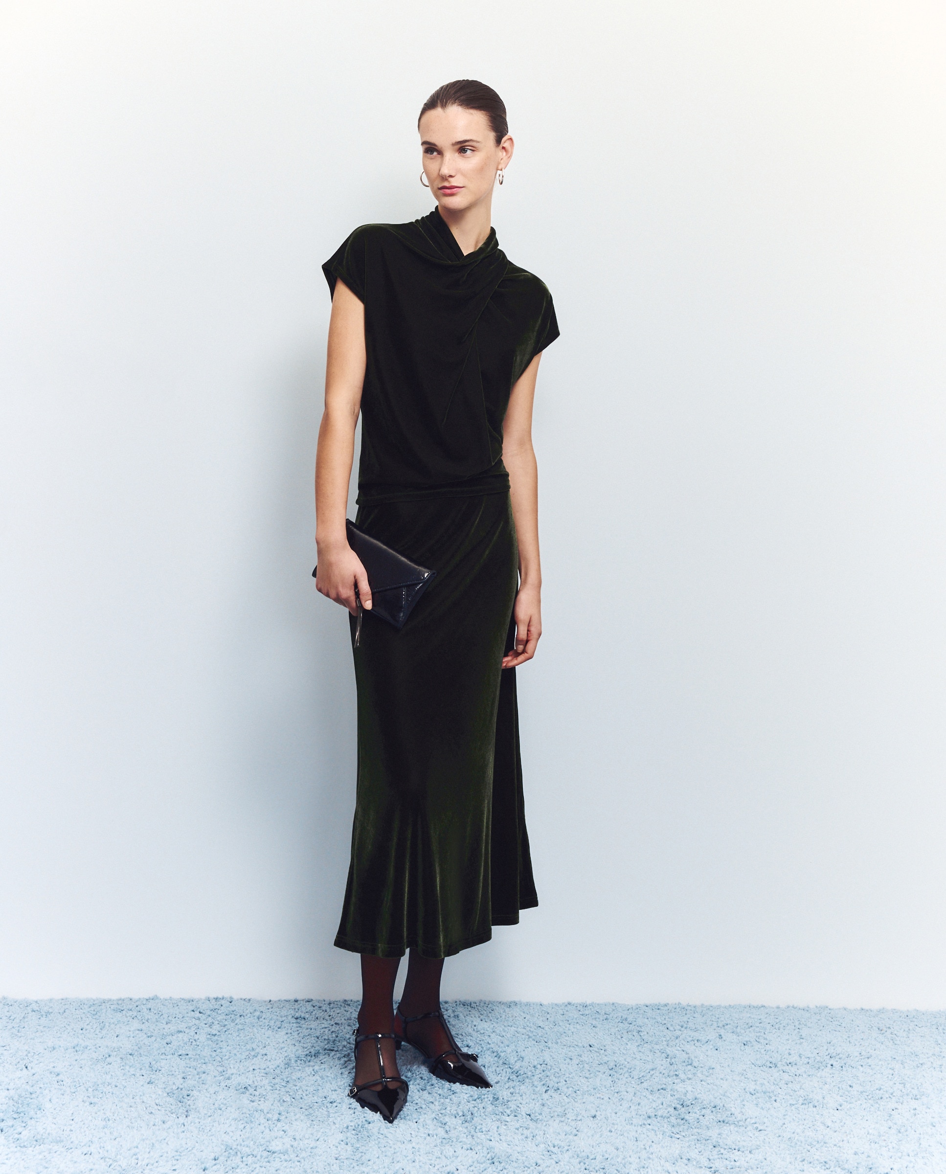 Saia de Veludo de Natal 560 Azeitona-1