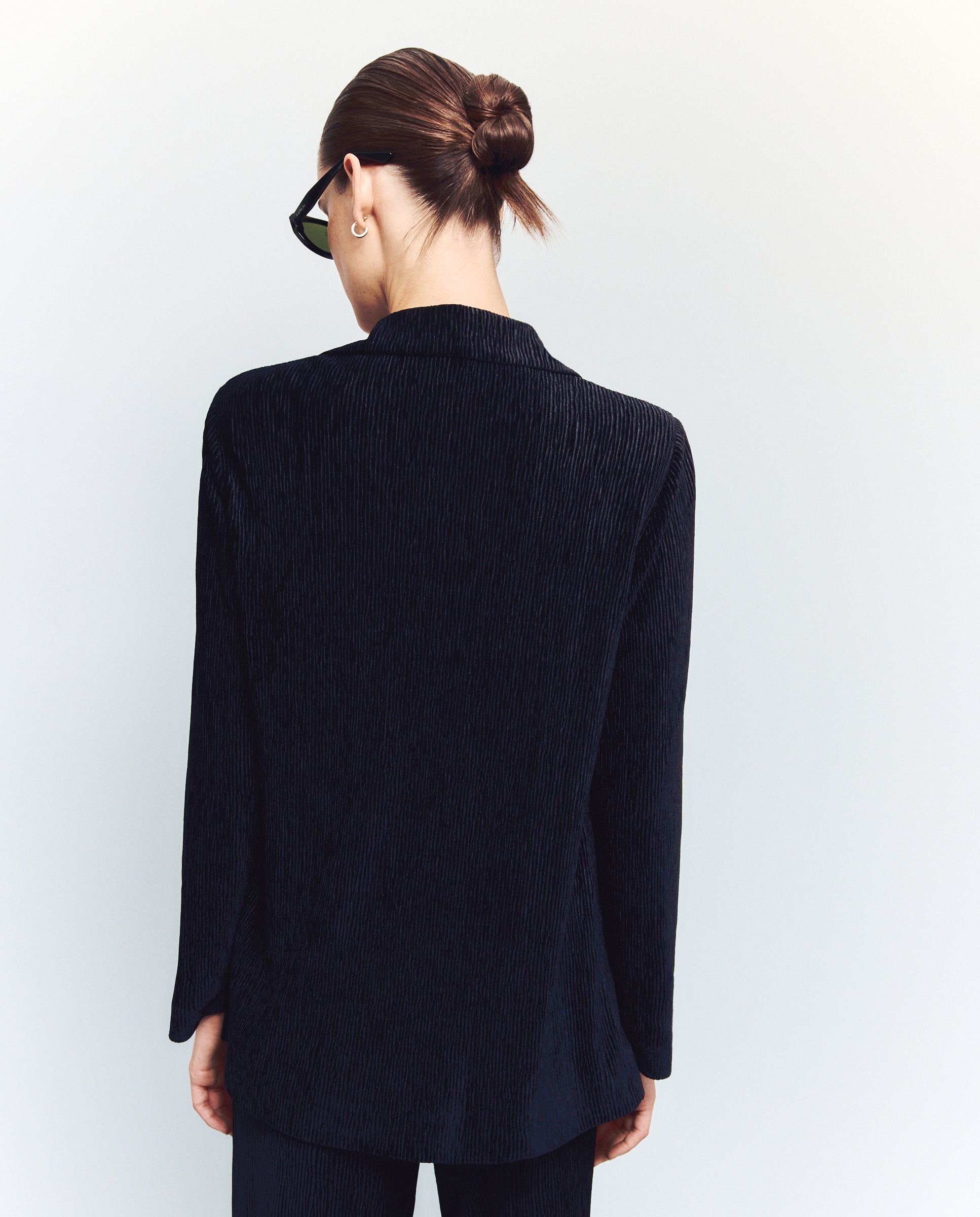 Kimono de Veludo Plissado Preto-4