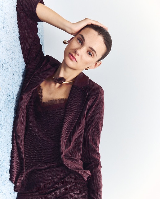 Imagem 0 de Kimono de Veludo Plissado