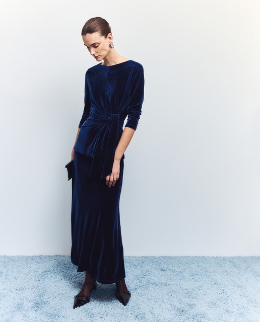 Imagem 0 de T-shirt Drapeada de Veludo