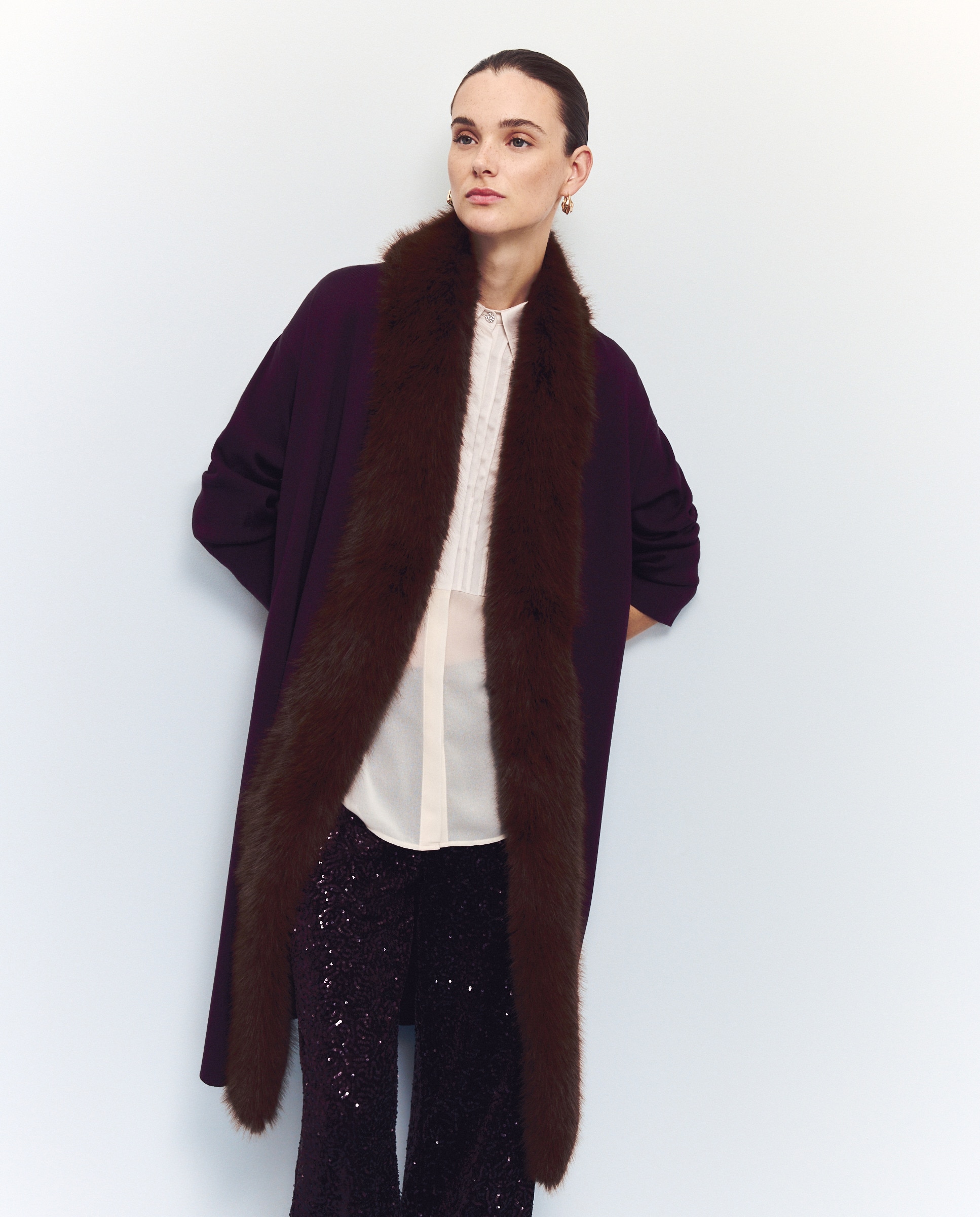 Sobretudo Comprido com Pelo 291 Beringela-3