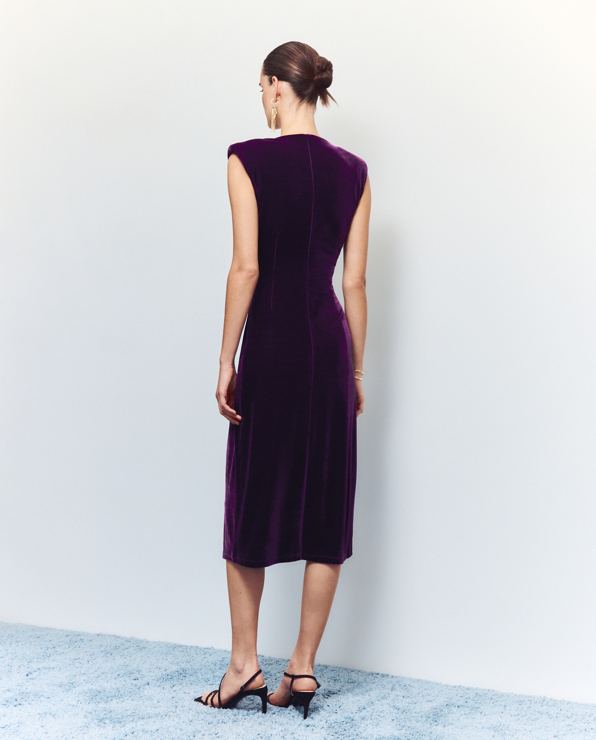 Vestido de Veludo de Natal 291 Beringela-3