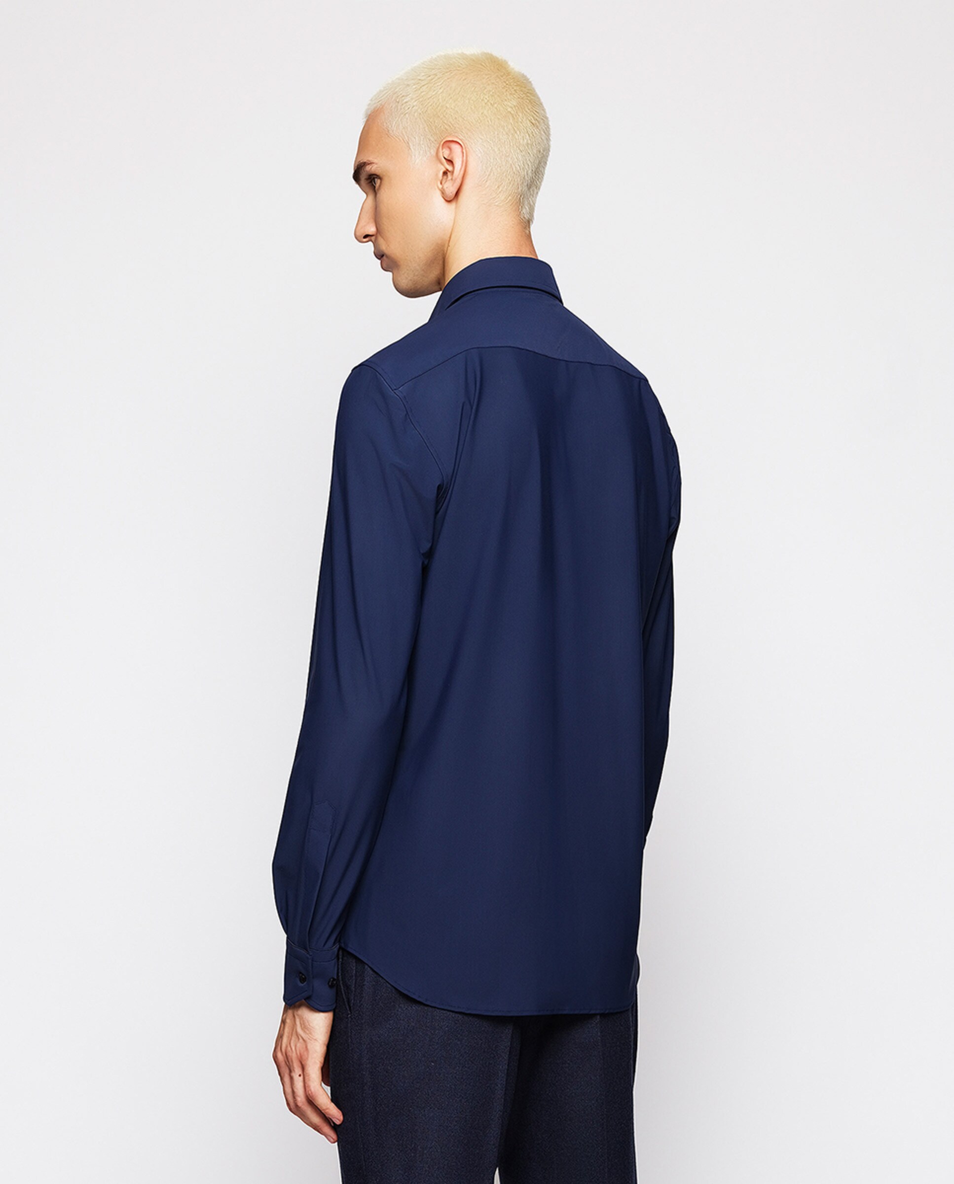 Camisa Formal Regular Fit "Performance" Azul-marinho-2