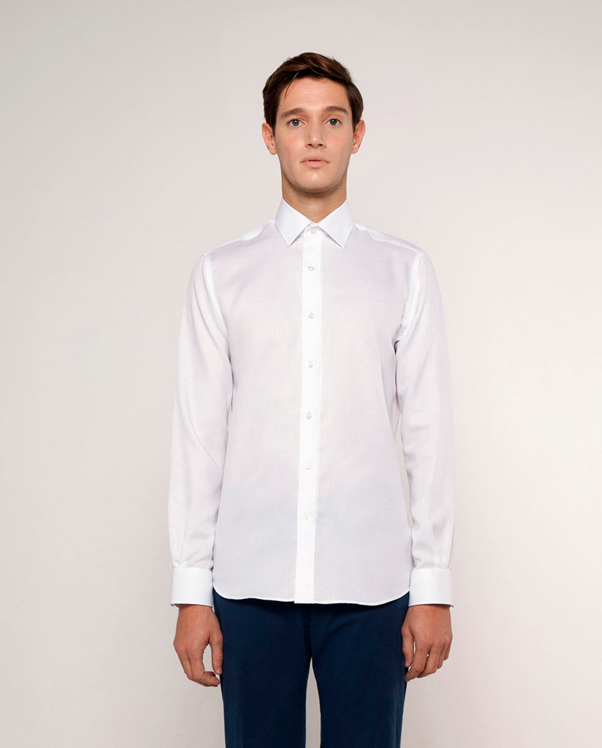 Camisa cuadros semi-entallada travelshirt - Mirto - Blanco Blanco-1