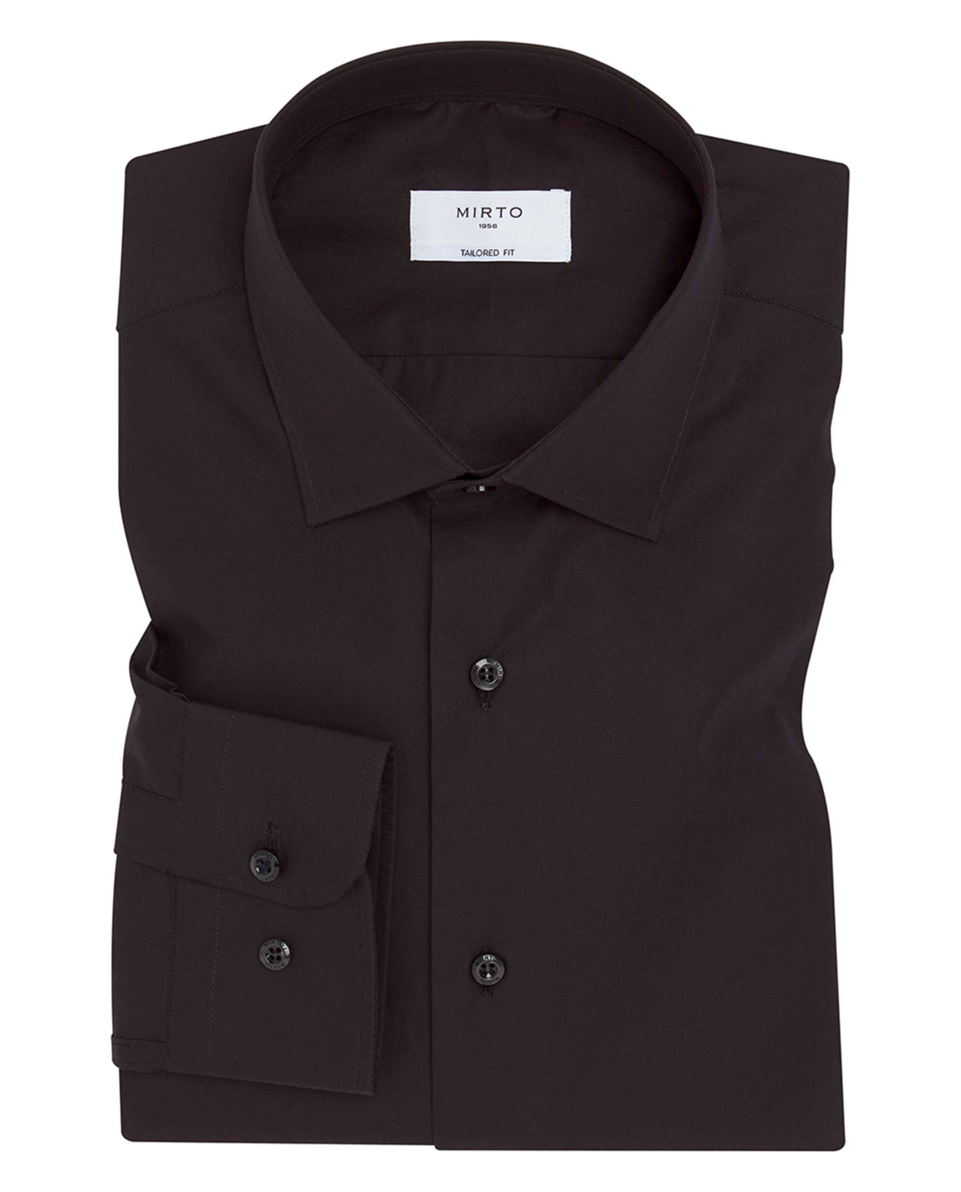 Camisa Formal Semi-Cintada Lisa Preto-3