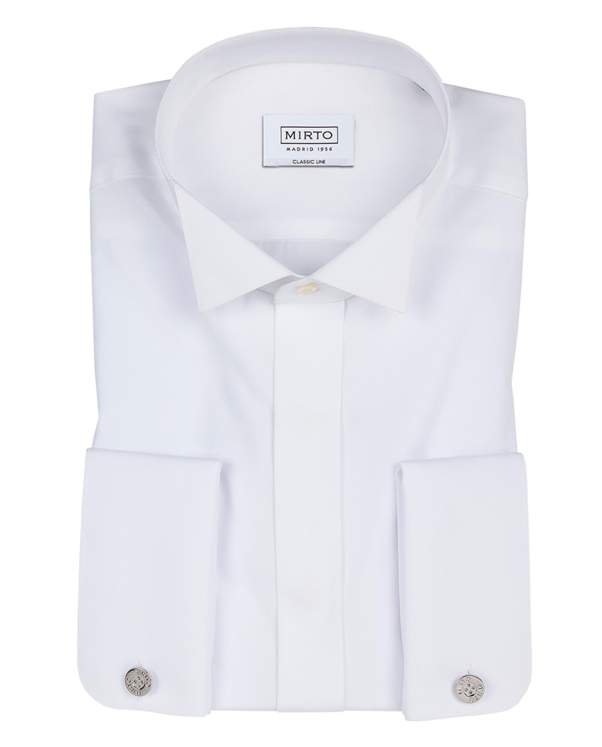 Camisa Smoking de Popelina com Punho Duplo Branco-3