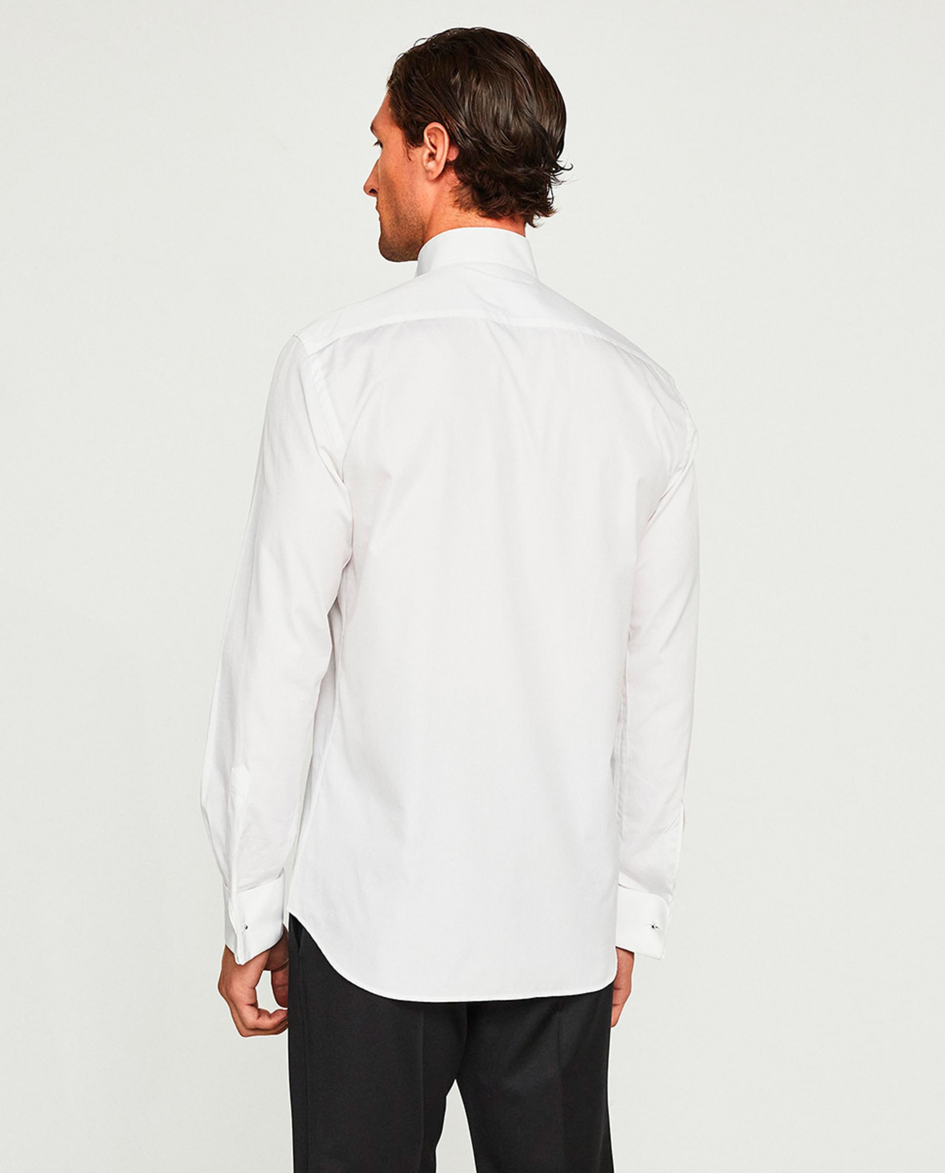 Camisa Smoking de Popelina com Punho Duplo Branco-2