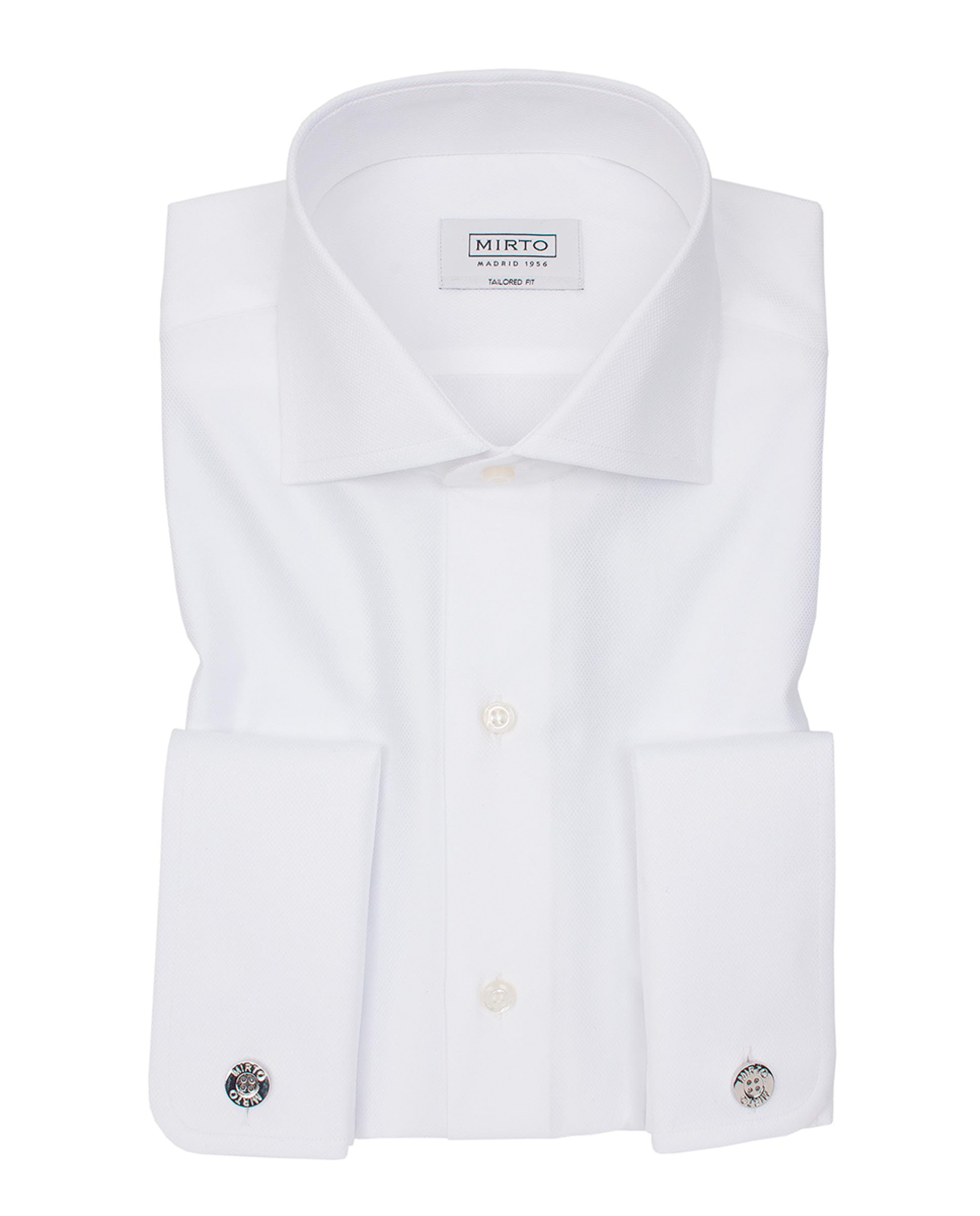 Camisa Semi-Cintada com Punho Duplo Branco-4