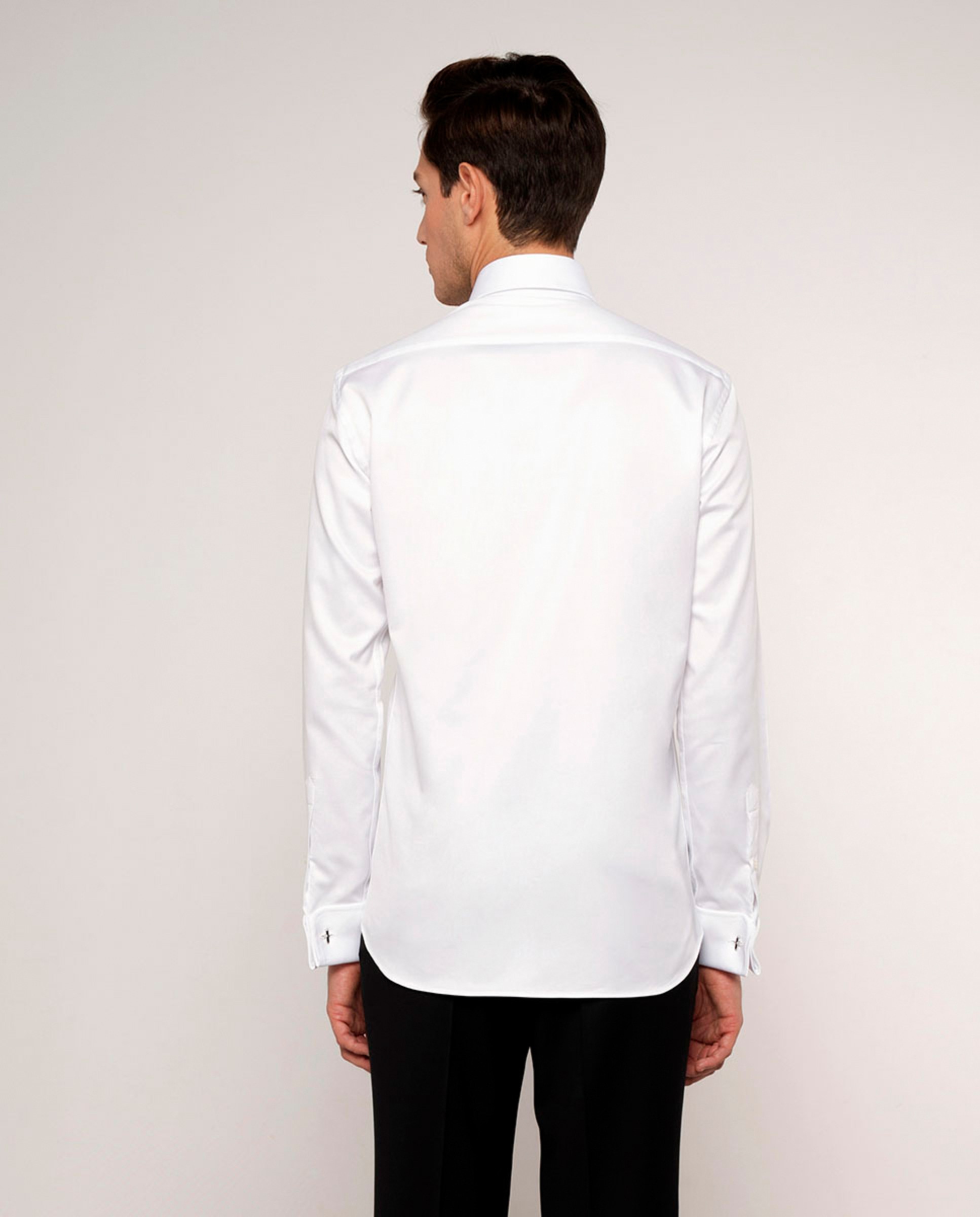 Camisa Semi-Cintada com Punho Duplo Branco-2