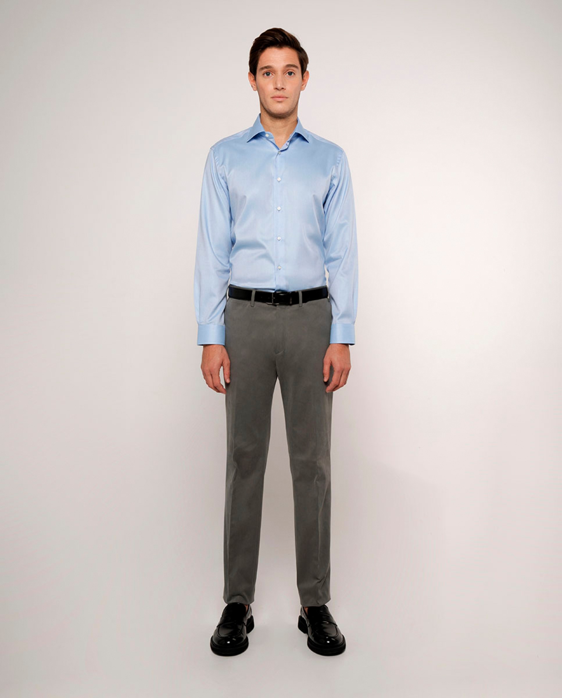 Camisa Formal com Manga Comprida Azul-claro-4