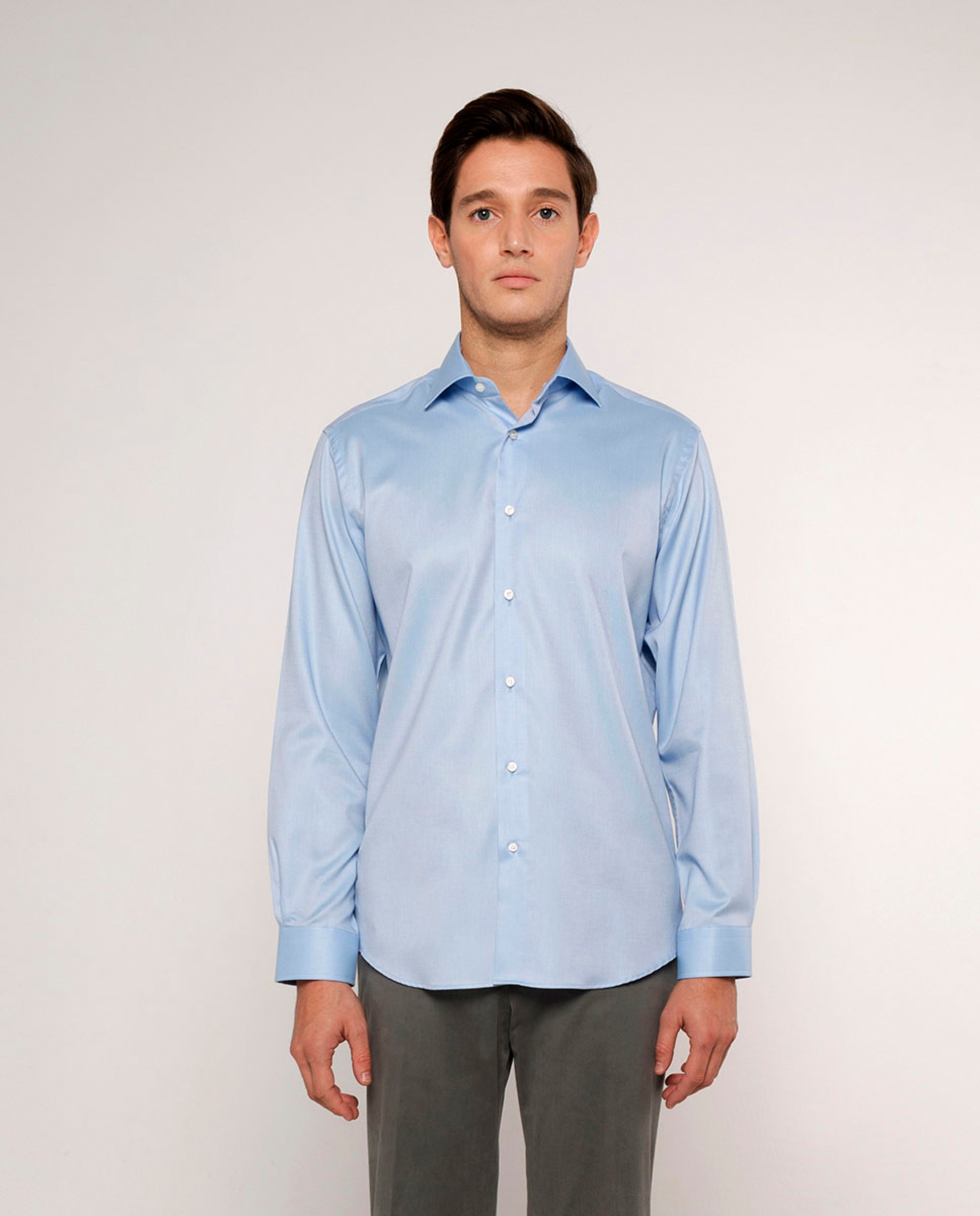 Camisa Formal com Manga Comprida Azul-claro-1