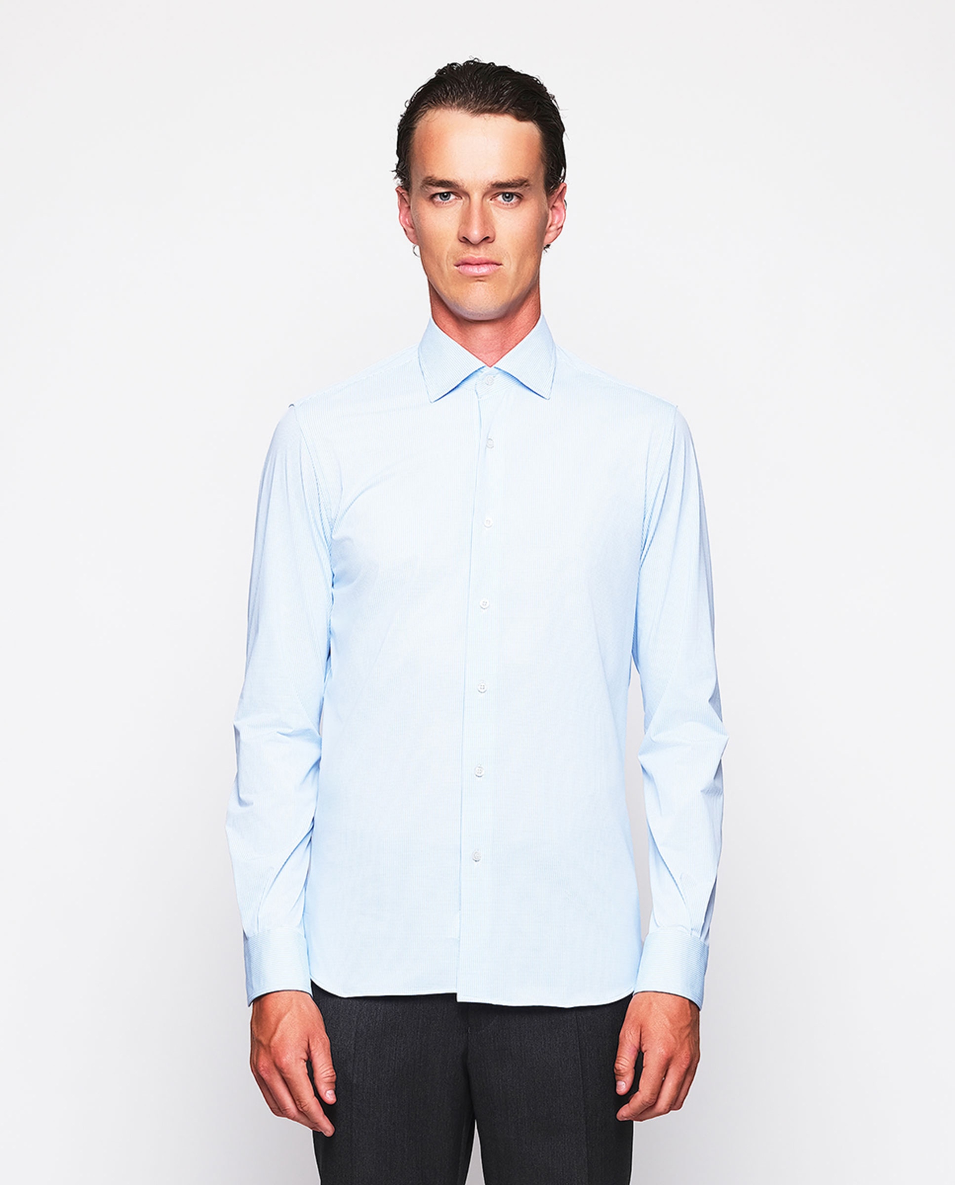 Camisa Formal Regular Fit "Performance" Azul-claro-1