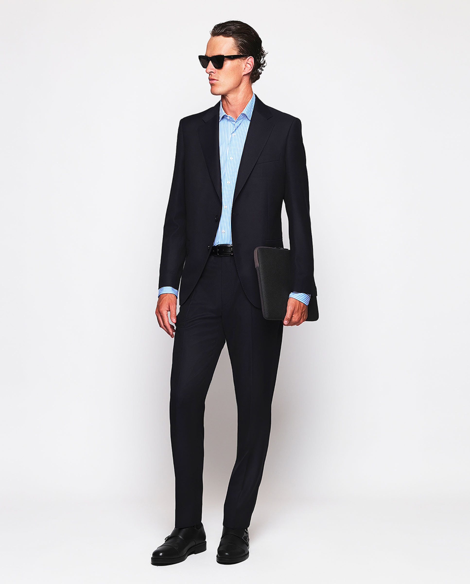 Camisa Formal Regular Fit "Performance" Azul-5