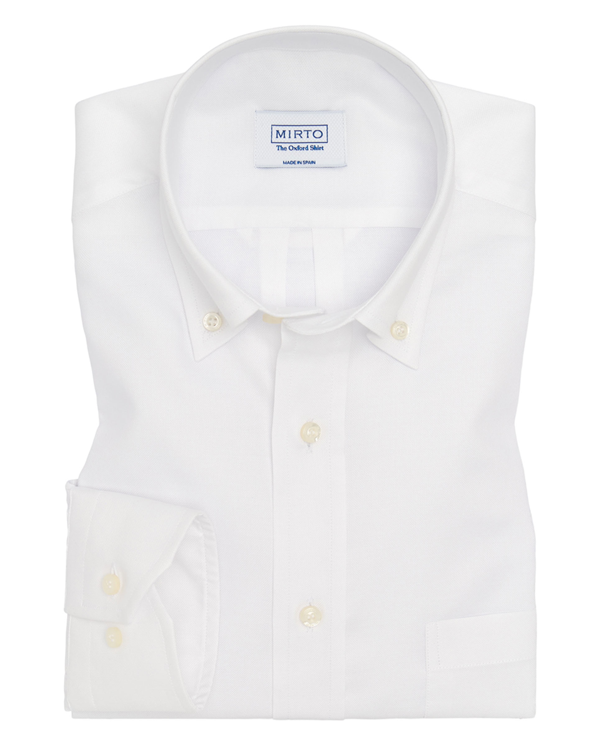 Camisa casual oxford manga larga - Mirto - Blanco Blanco-4