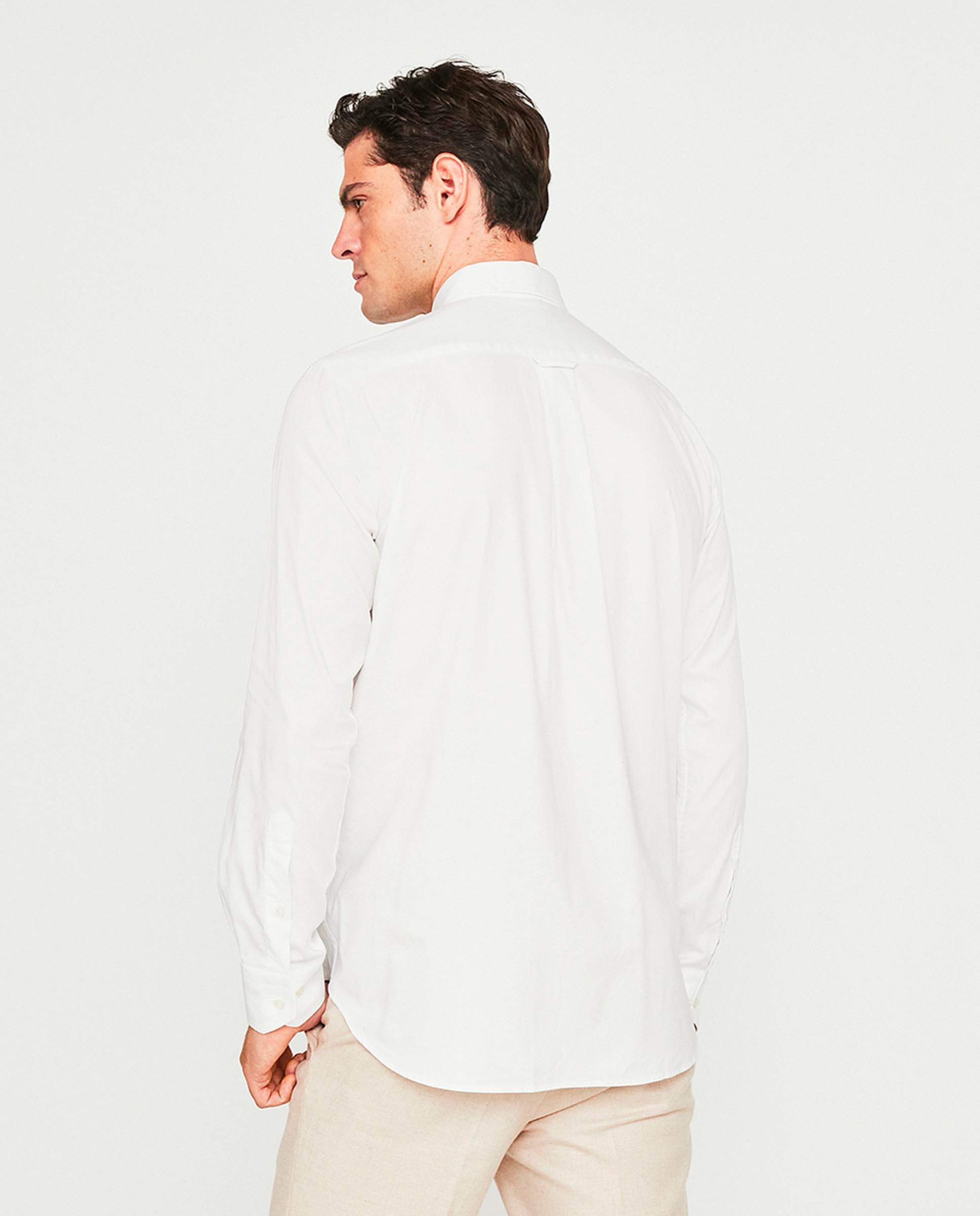 Camisa casual oxford manga larga - Mirto - Blanco Blanco-2