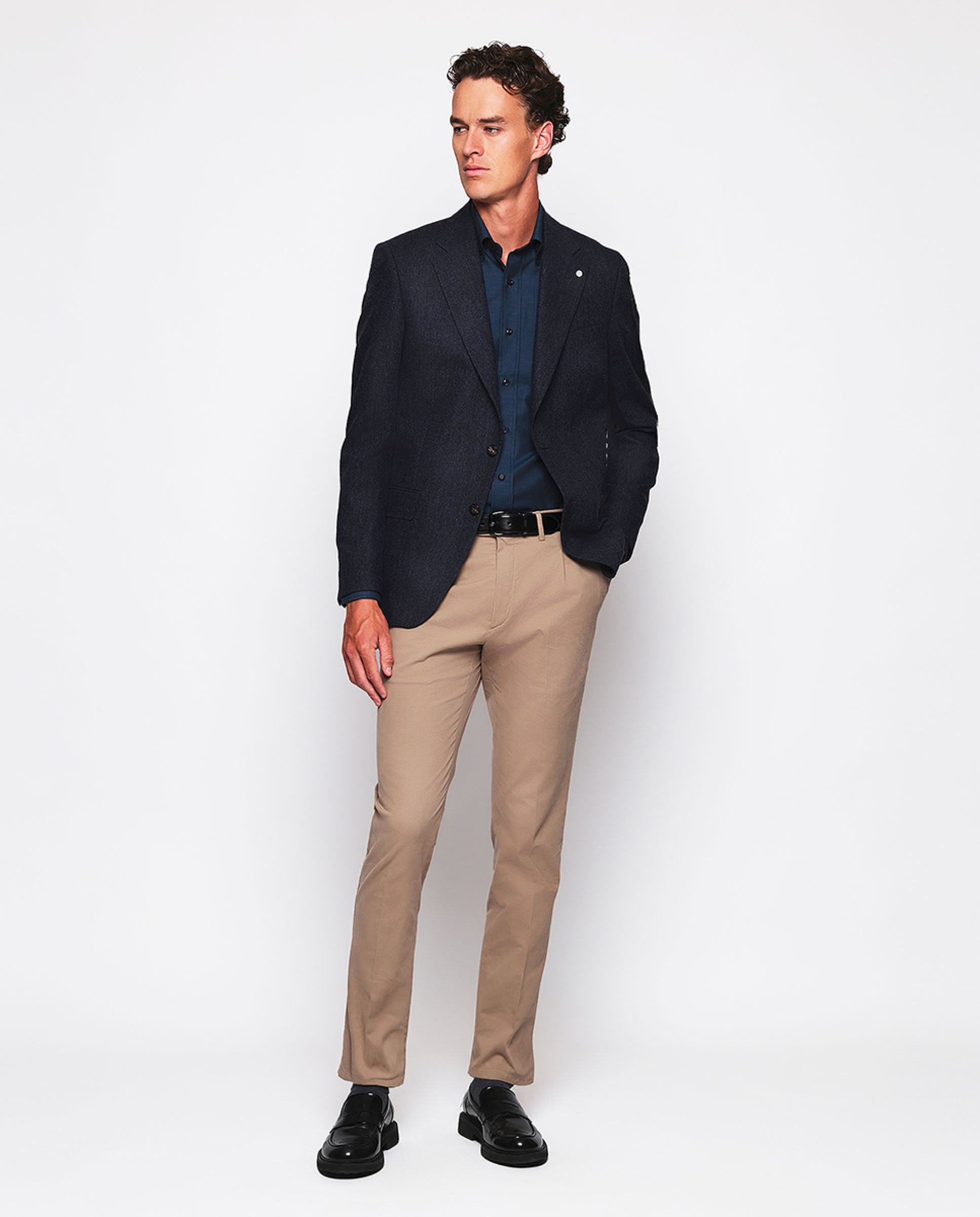 Camisa Casual Lisa com Manga Comprida Verde-escuro-5